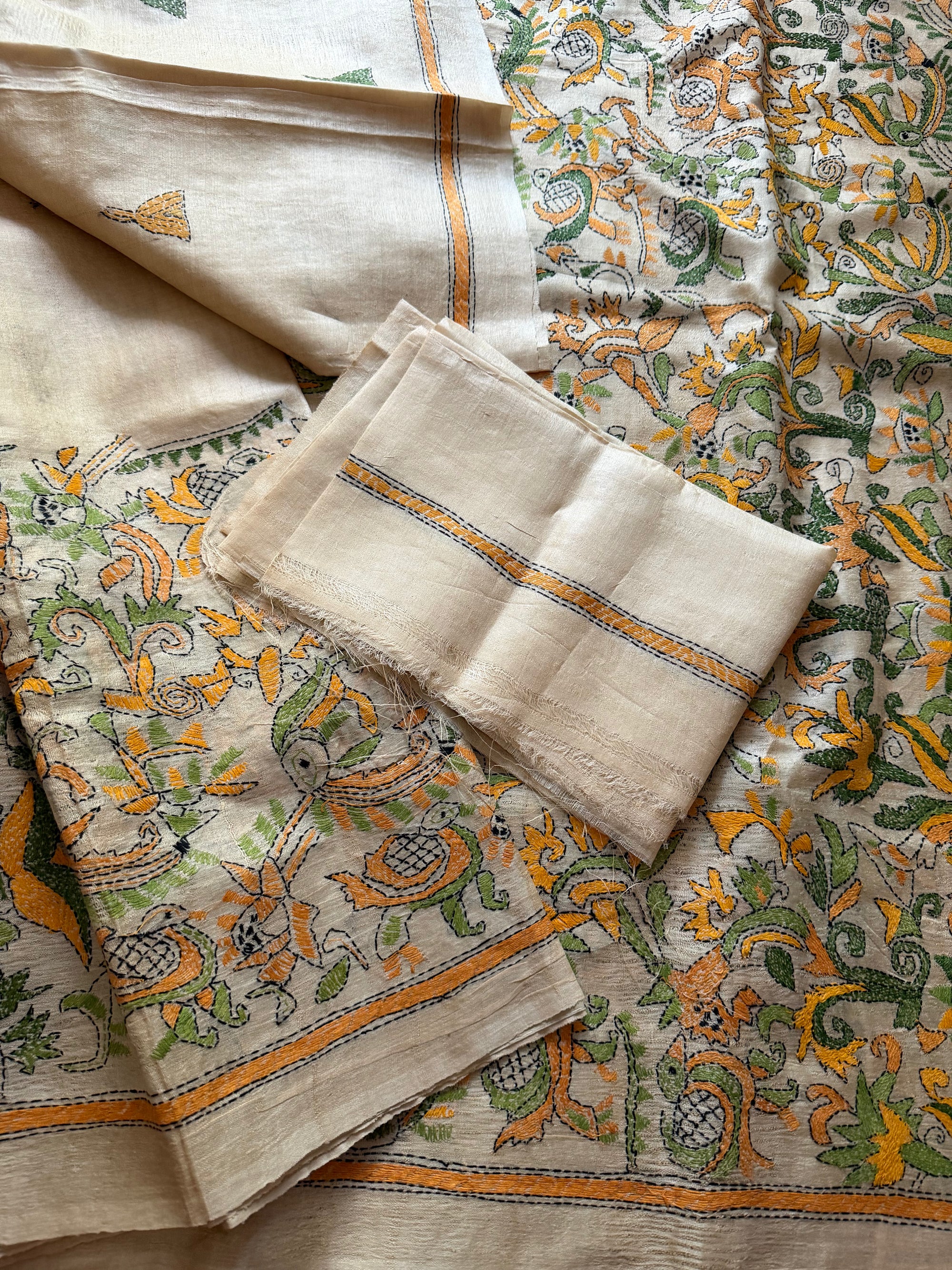 VRIKSHA: Handcrafted Kantha on Natural Tussar