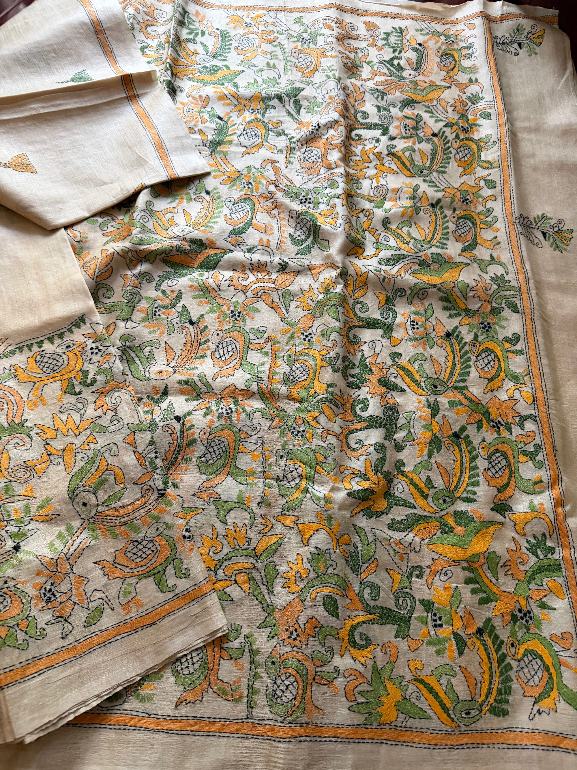 VRIKSHA: Handcrafted Kantha on Natural Tussar