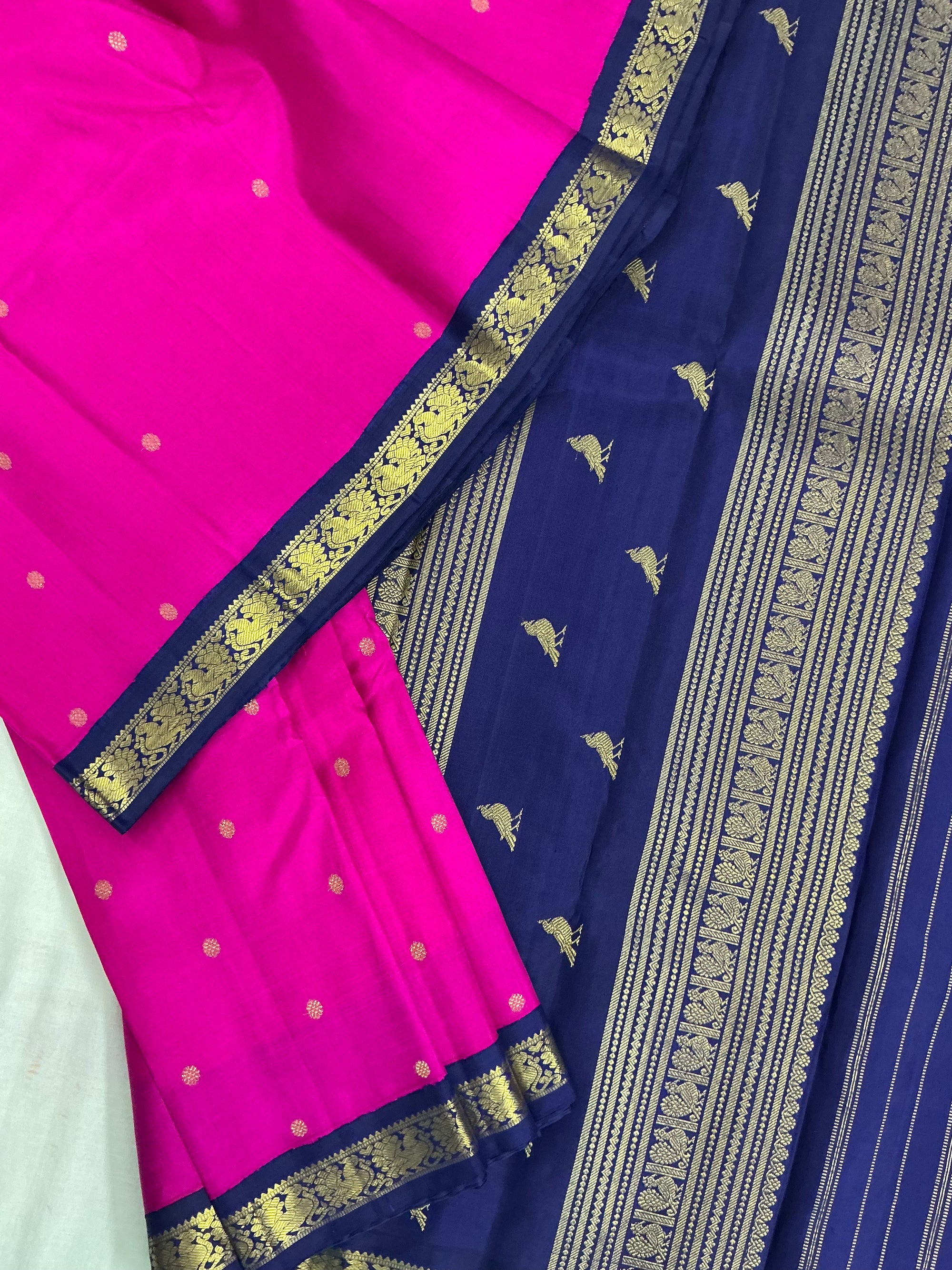 MAATHEY: Pattu Roja Pink + blue