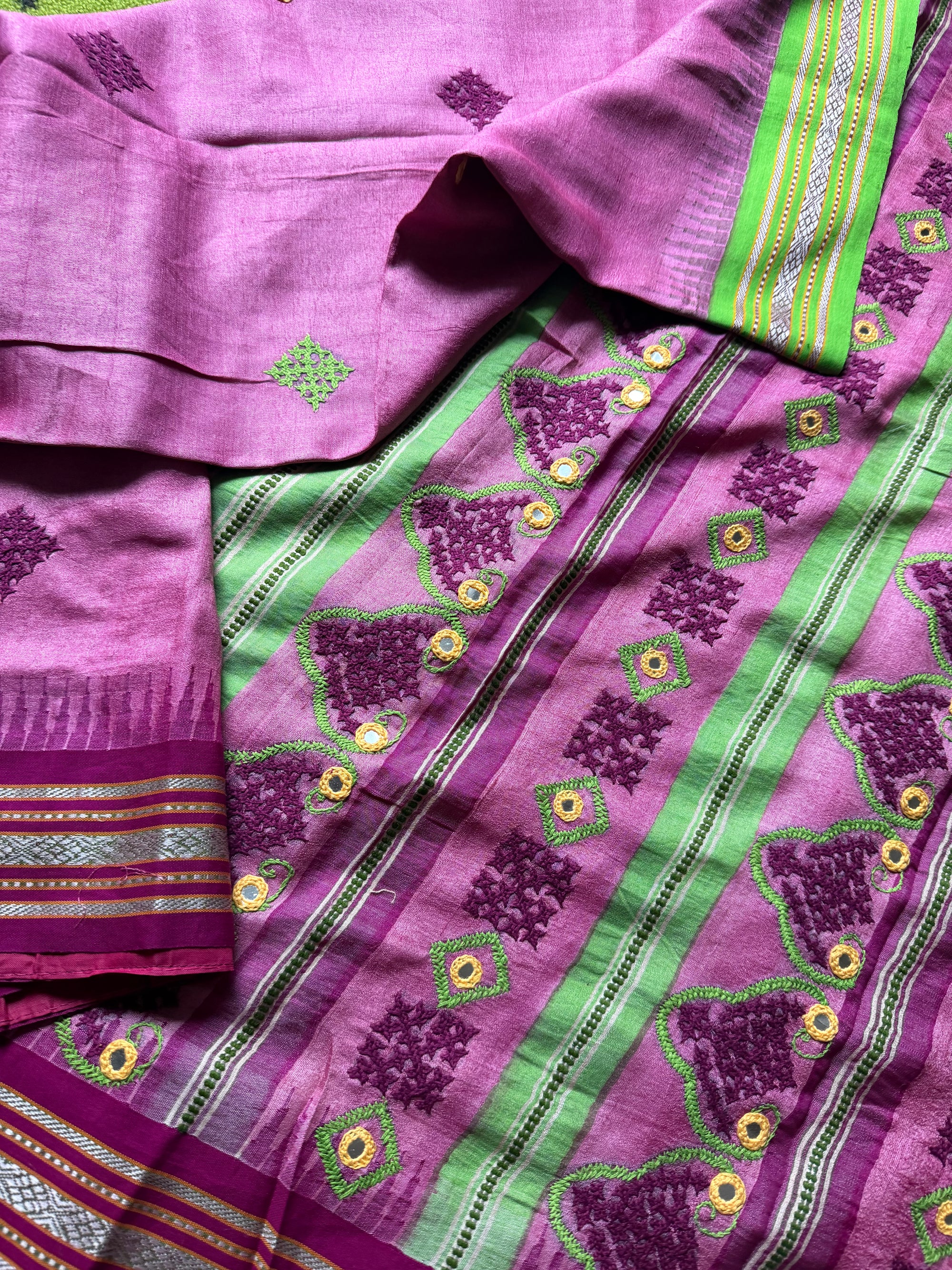 VRIKSHA: Vidarbha Tussar with Kutch Embroidery
