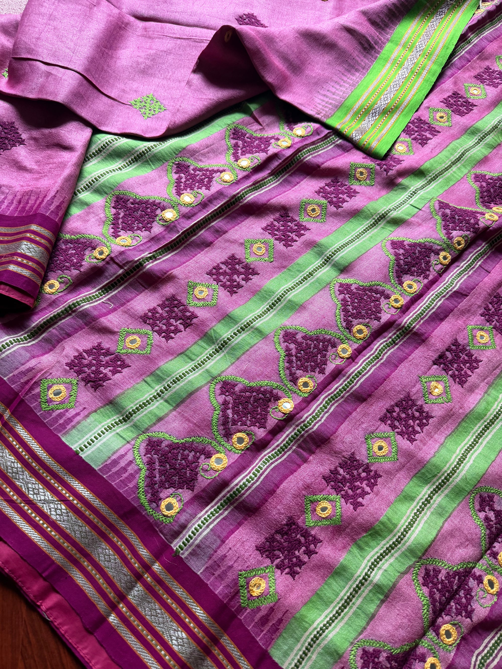 VRIKSHA: Vidarbha Tussar with Kutch Embroidery