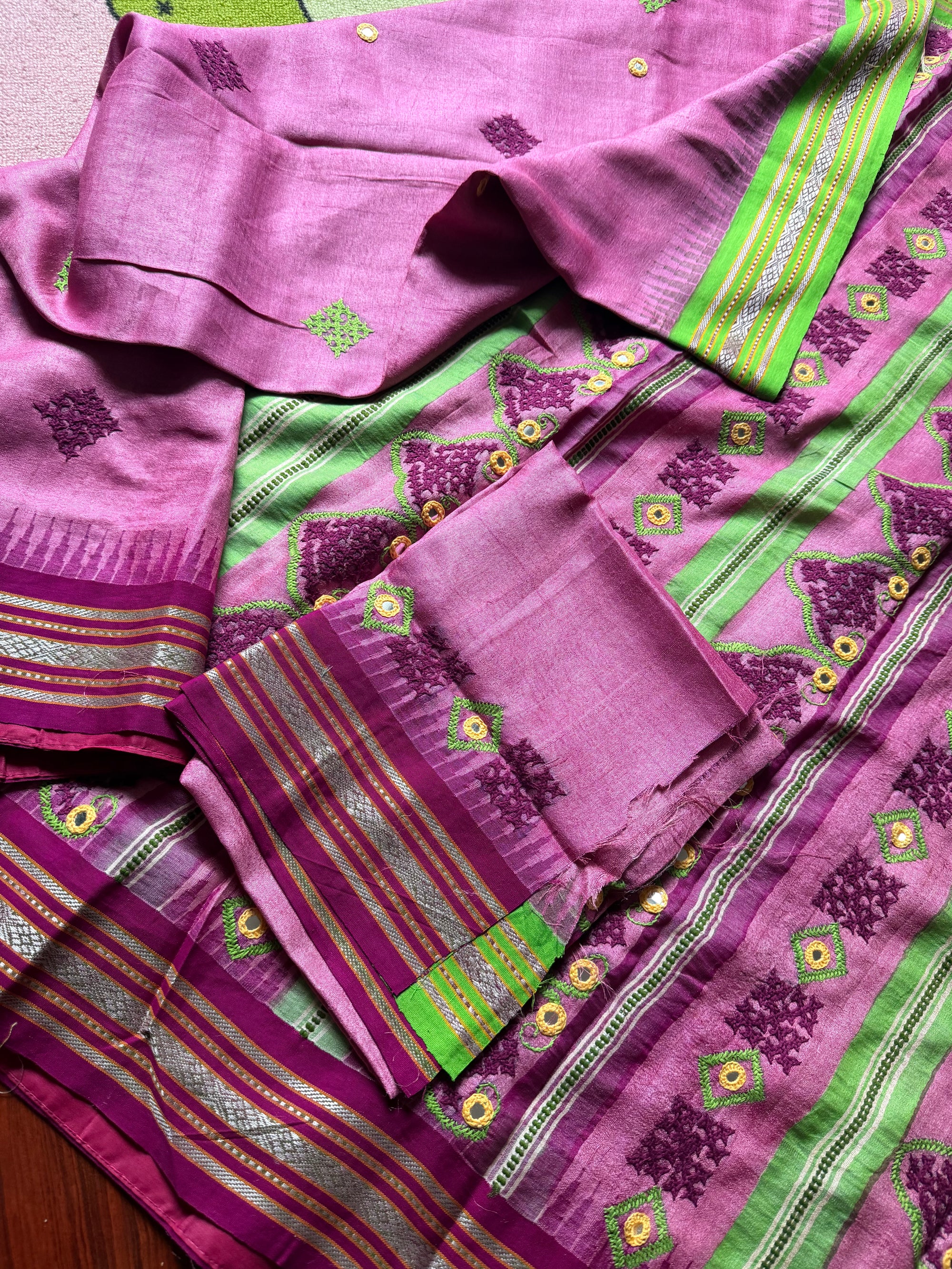 VRIKSHA: Vidarbha Tussar with Kutch Embroidery