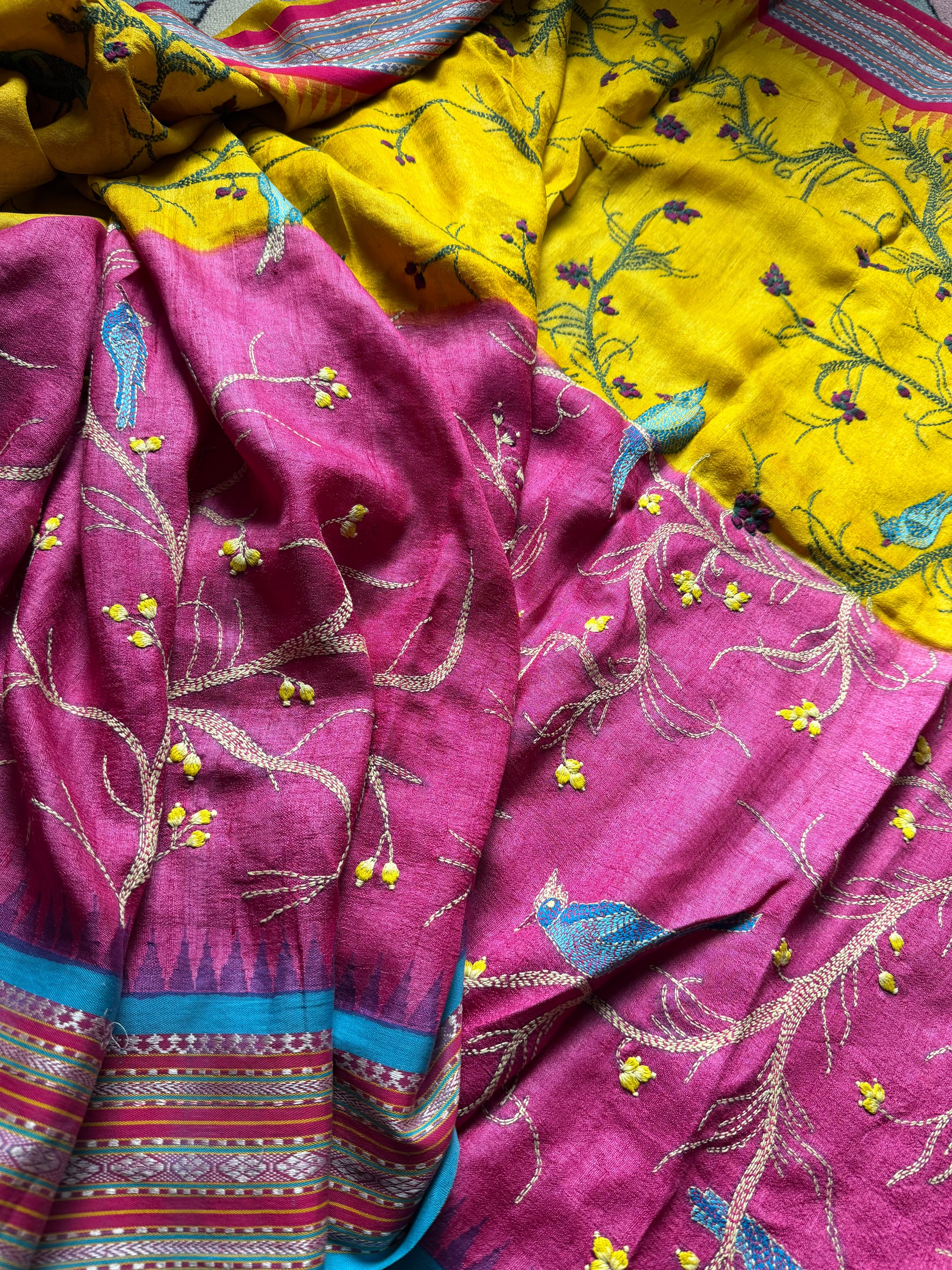 VRIKSHA: Vidarbha Tussar with Kantha Embroidery
