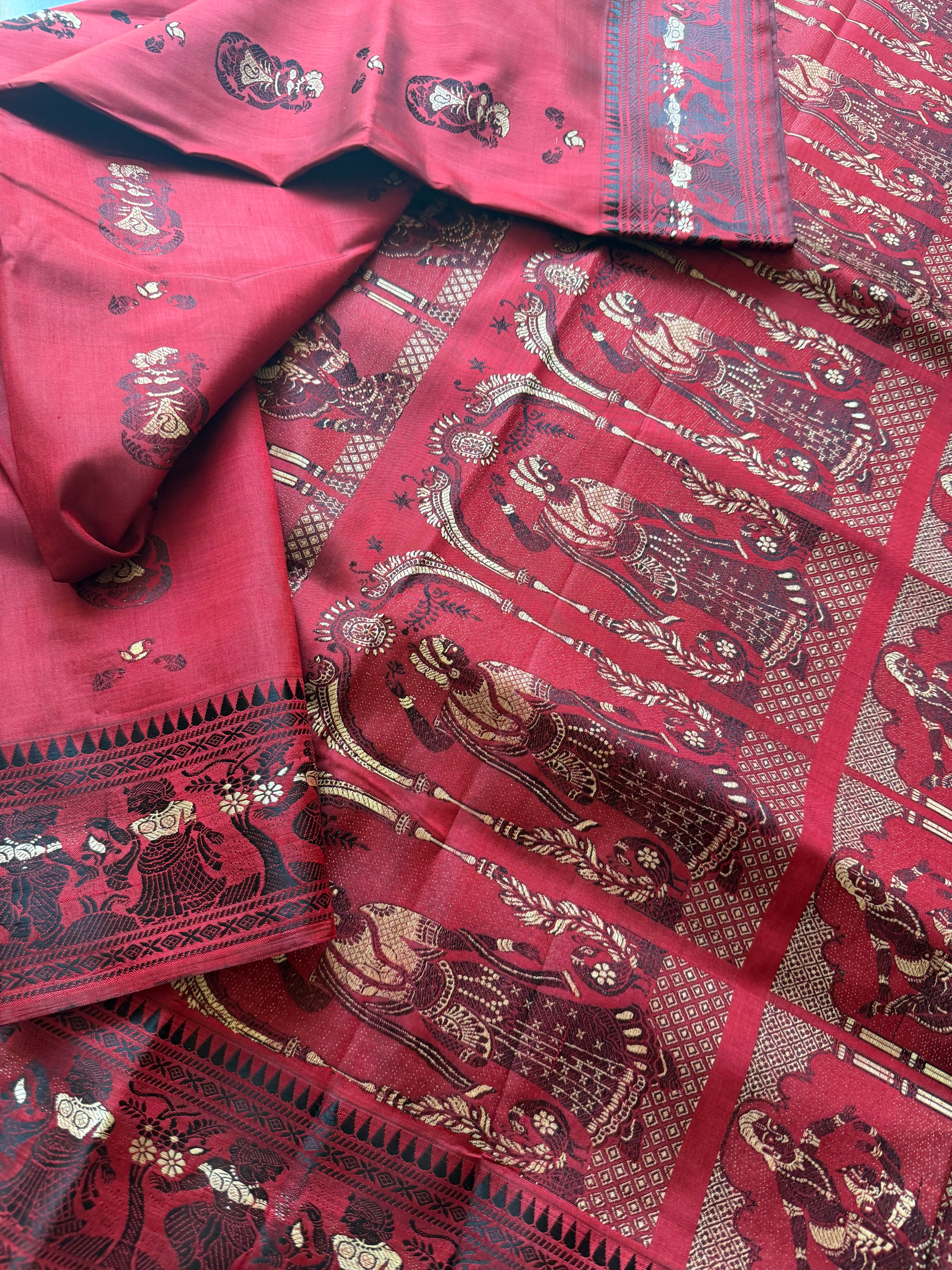 Baluchari Silk - Terracotta