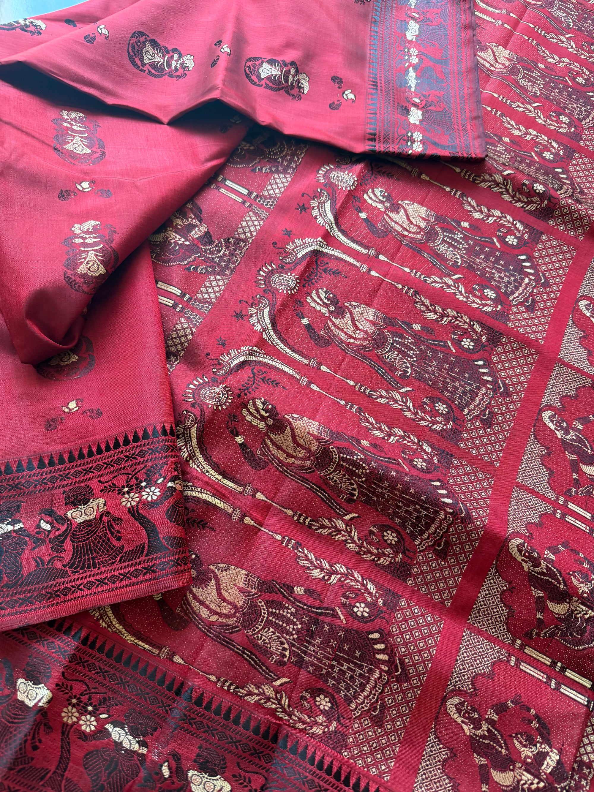 Baluchari Silk - Terracotta