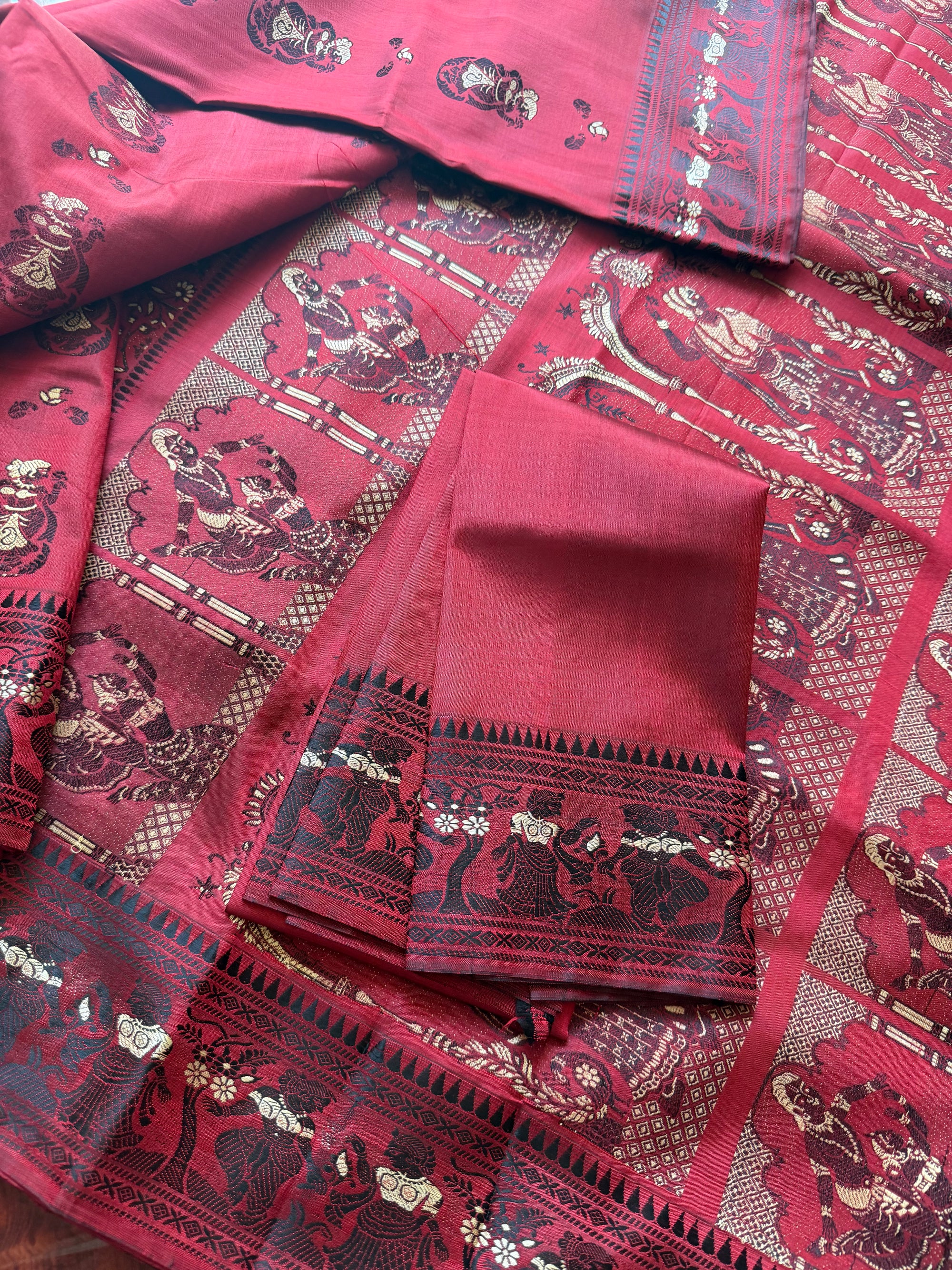 Baluchari Silk - Terracotta