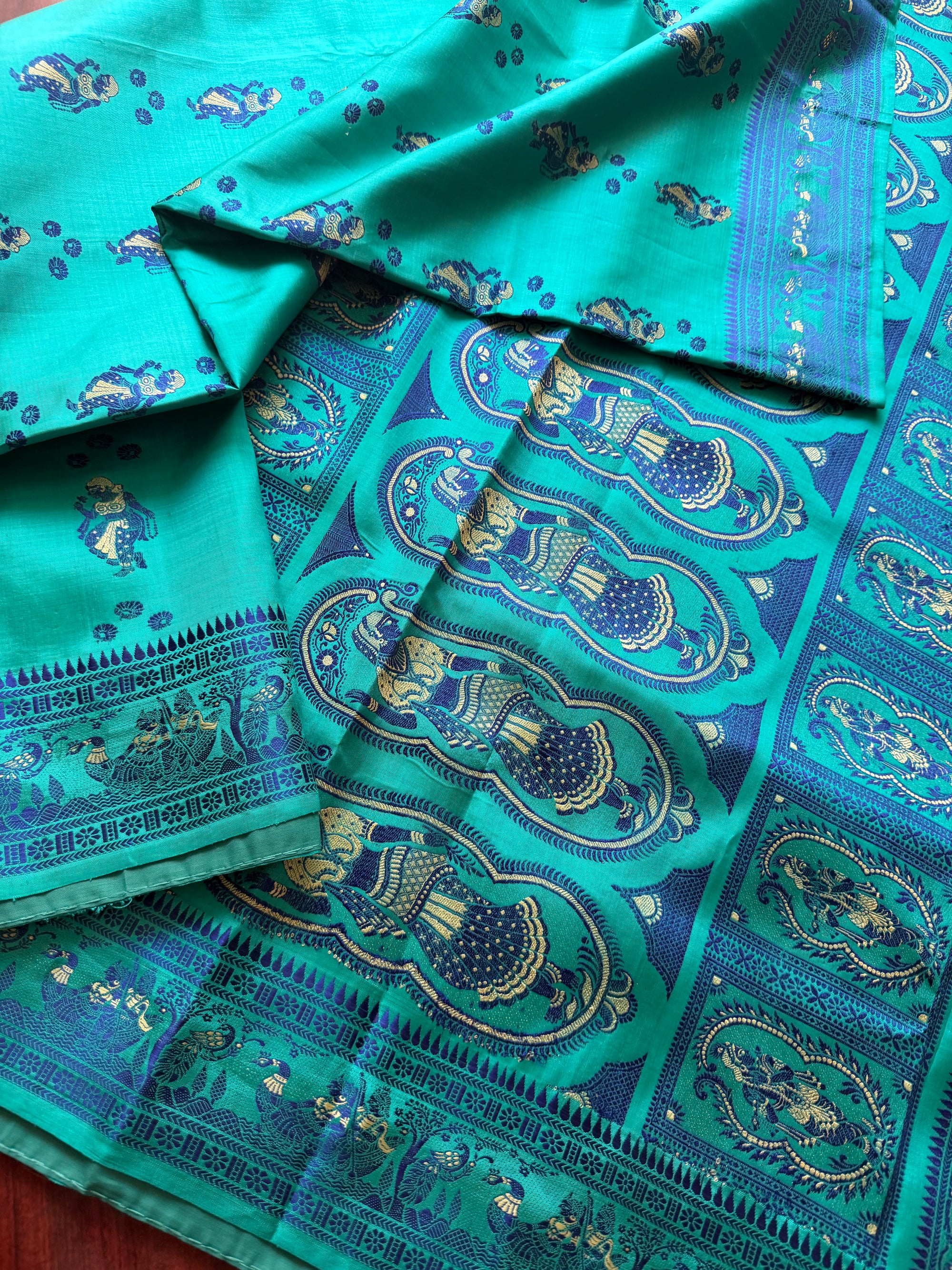 Baluchari Silk - Rama Green