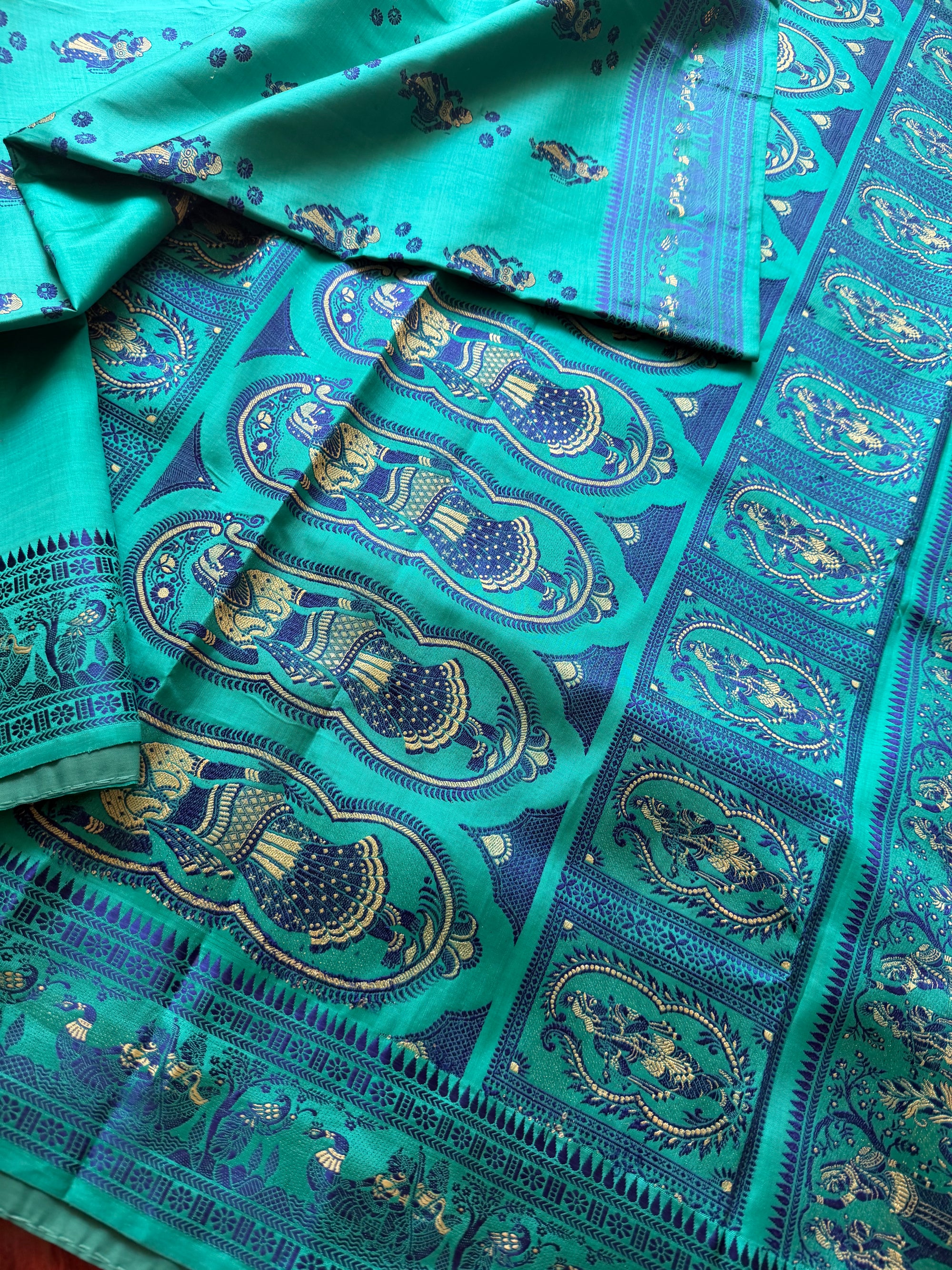 Baluchari Silk - Rama Green