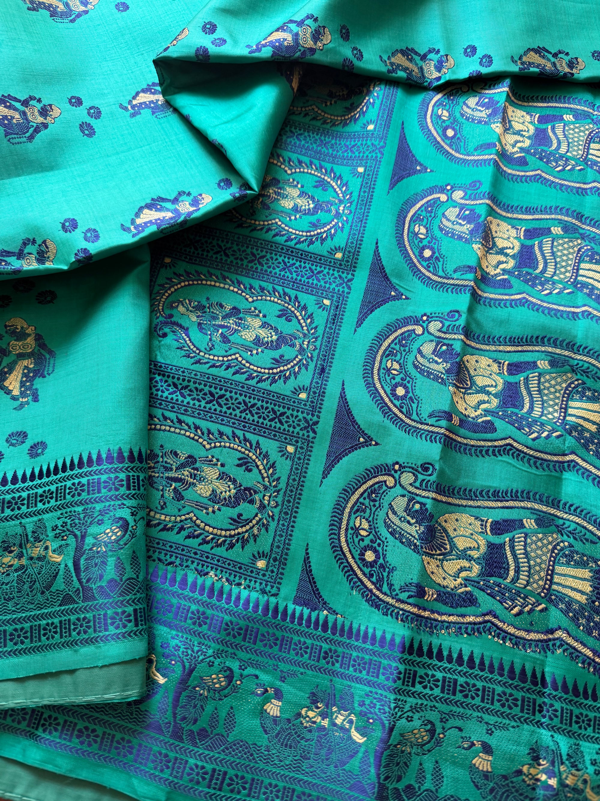 Baluchari Silk - Rama Green