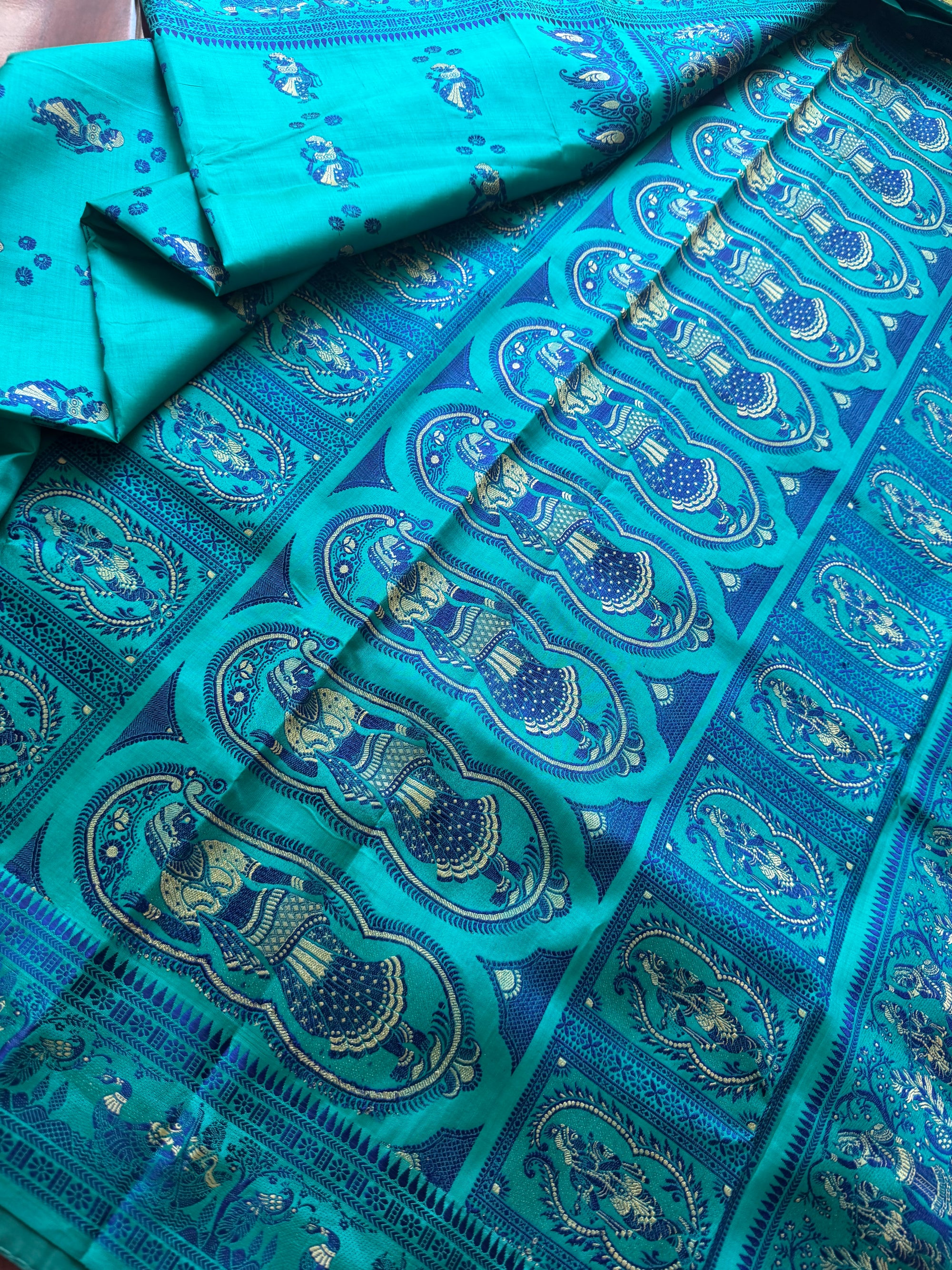 Baluchari Silk - Rama Green