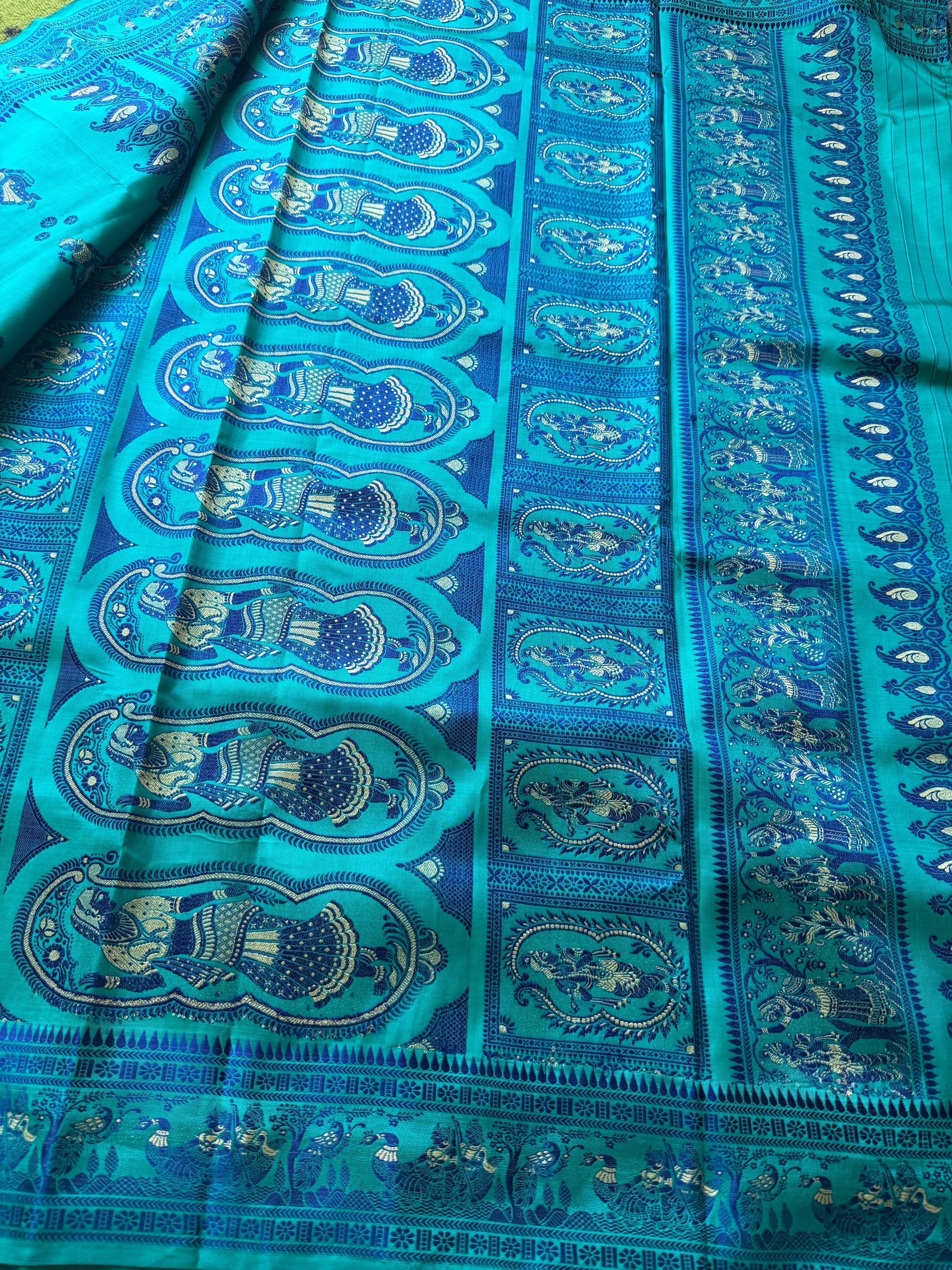 Baluchari Silk - Rama Green