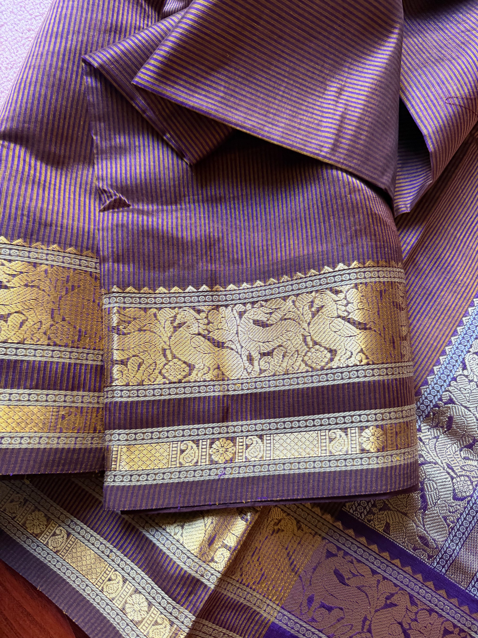 Silk Cotton:  Vertical Stripes and Buttas