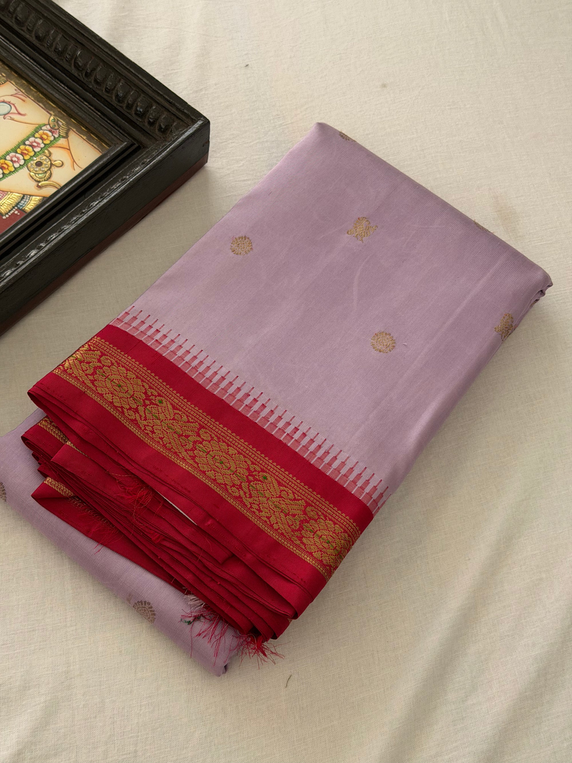 MAATHEY: Small border Kanjivaram Silk