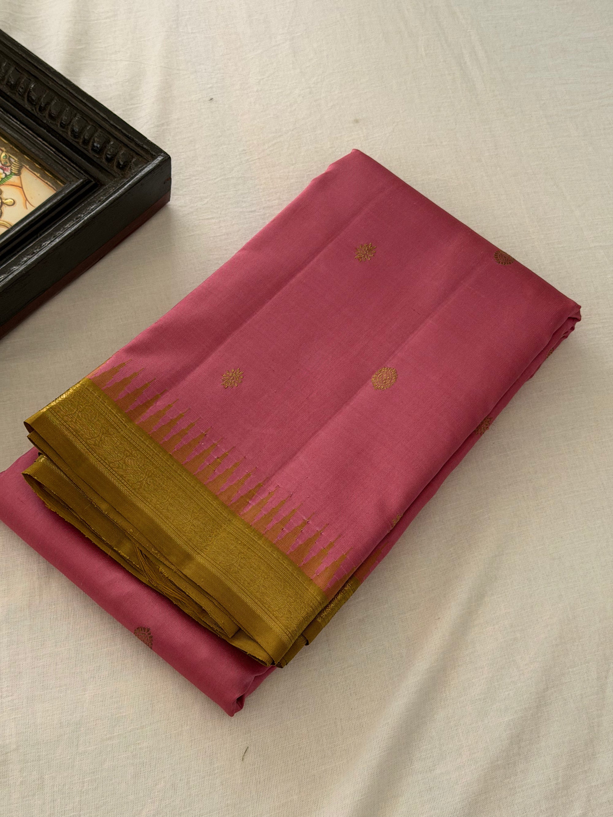 MAATHEY: Small border Kanjivaram Silk