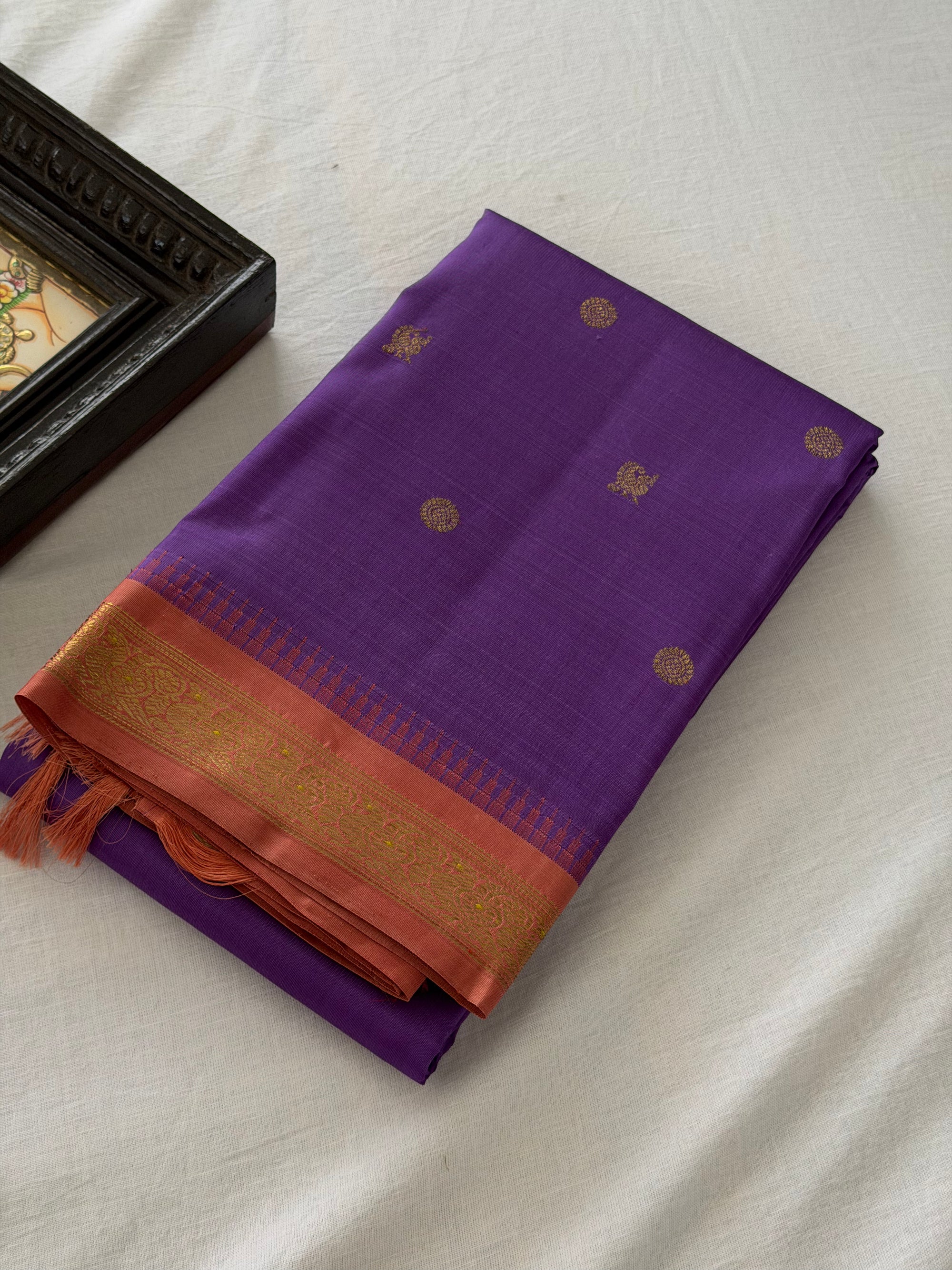 MAATHEY: Small border Kanjivaram Silk