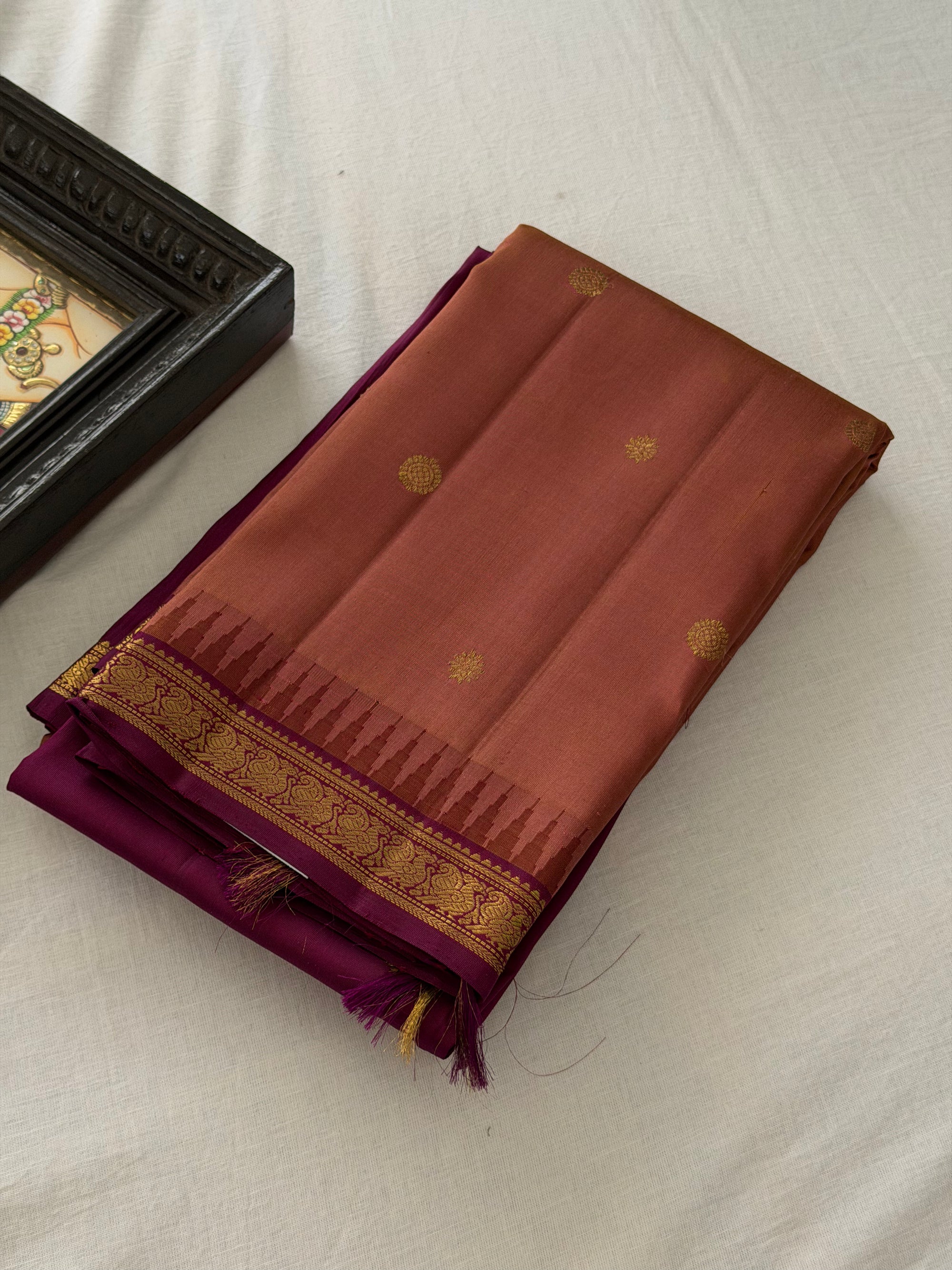 MAATHEY: Small border Kanjivaram Silk