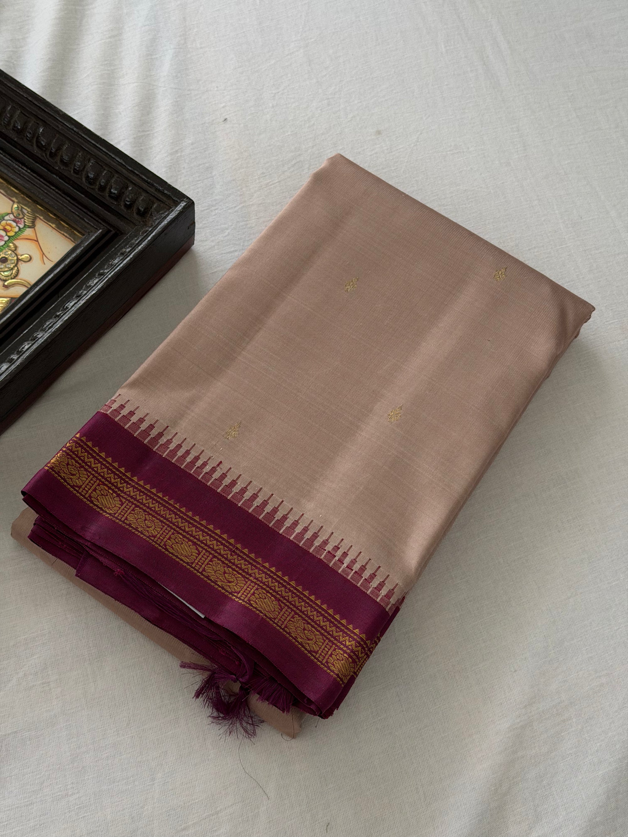 MAATHEY: Small border Kanjivaram Silk