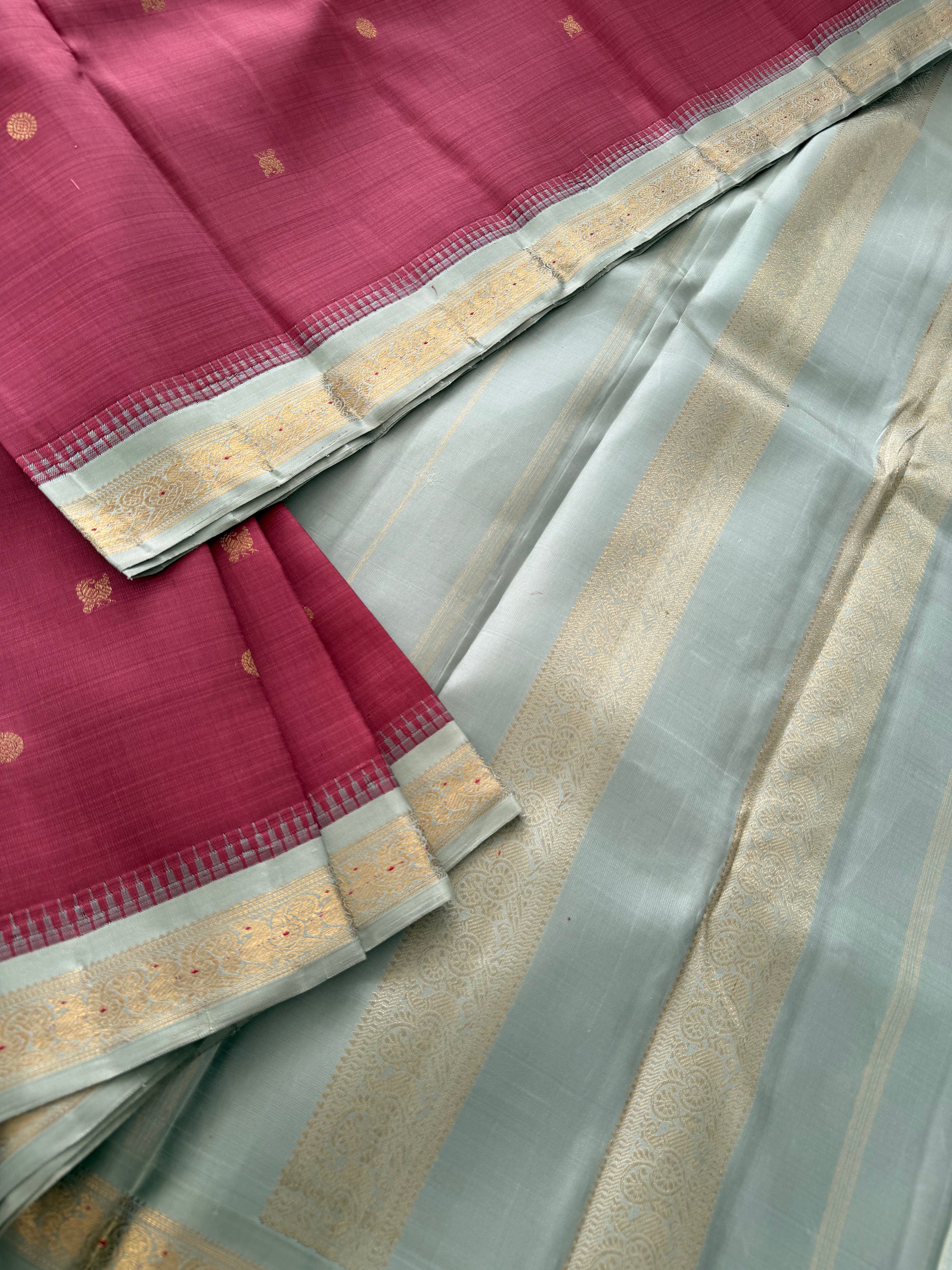 MAATHEY: Small border Kanjivaram Silk