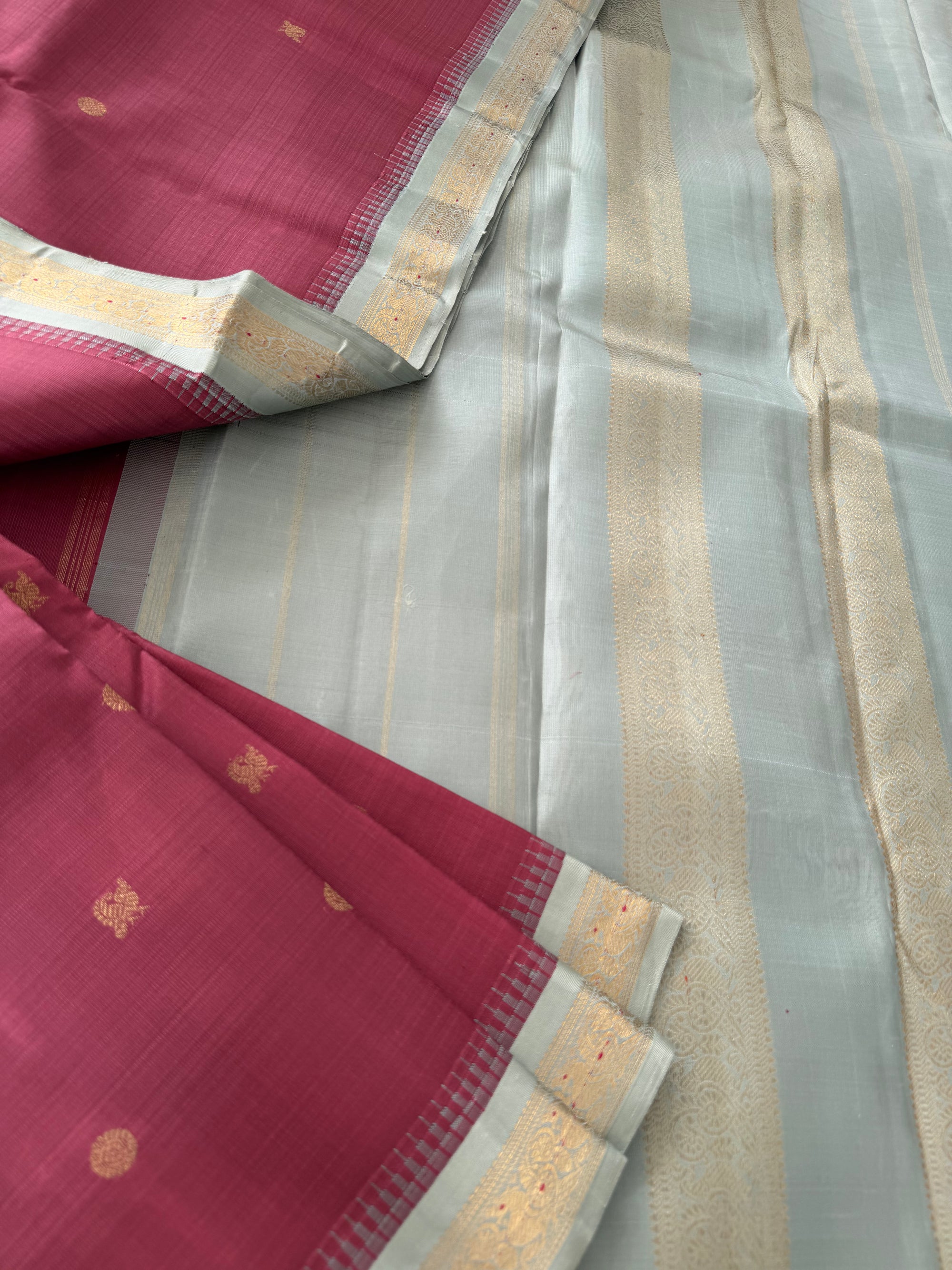 MAATHEY: Small border Kanjivaram Silk