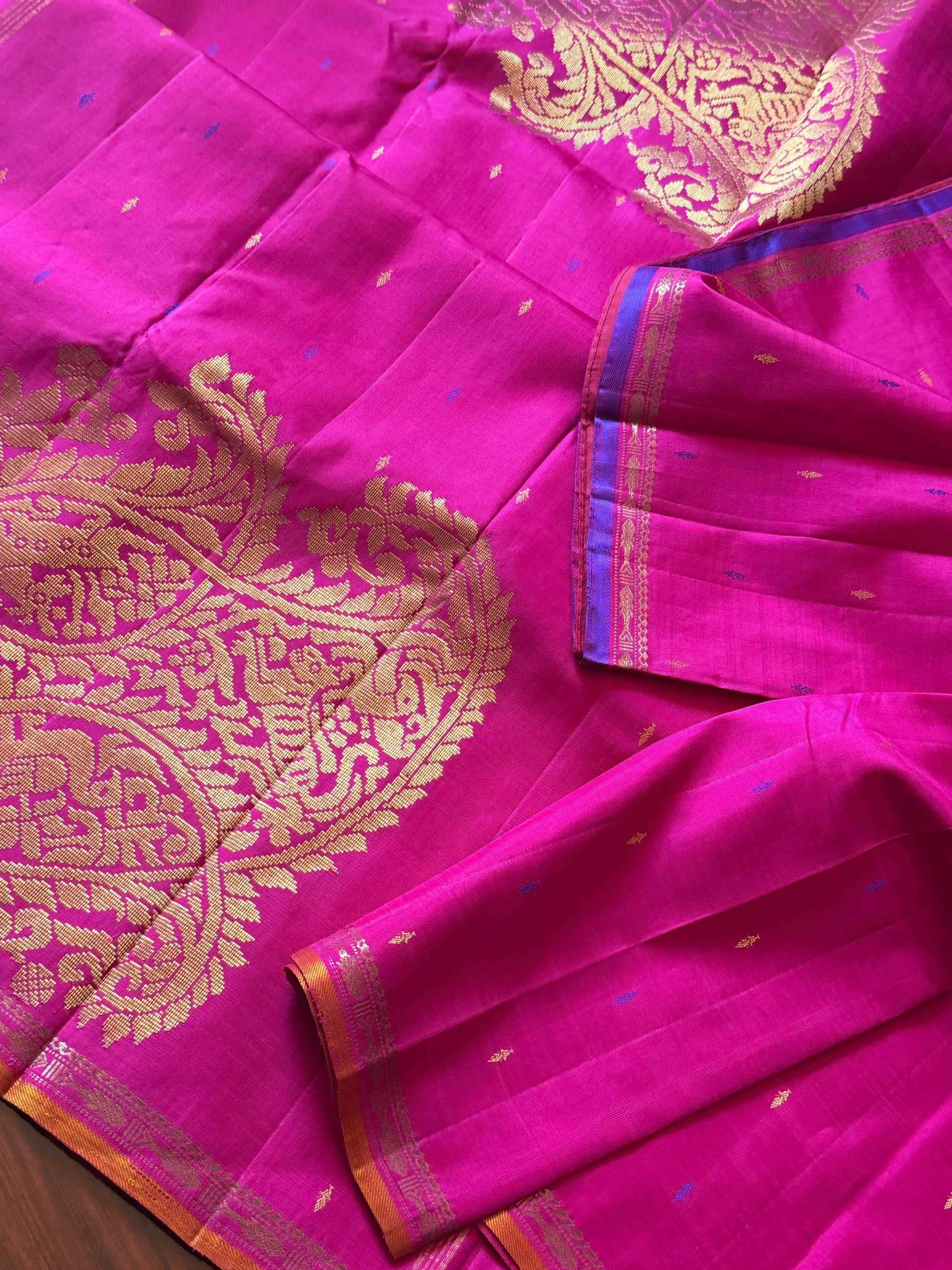 SWARA: Kanjivaram Silk (Pink with Konai Pallu)