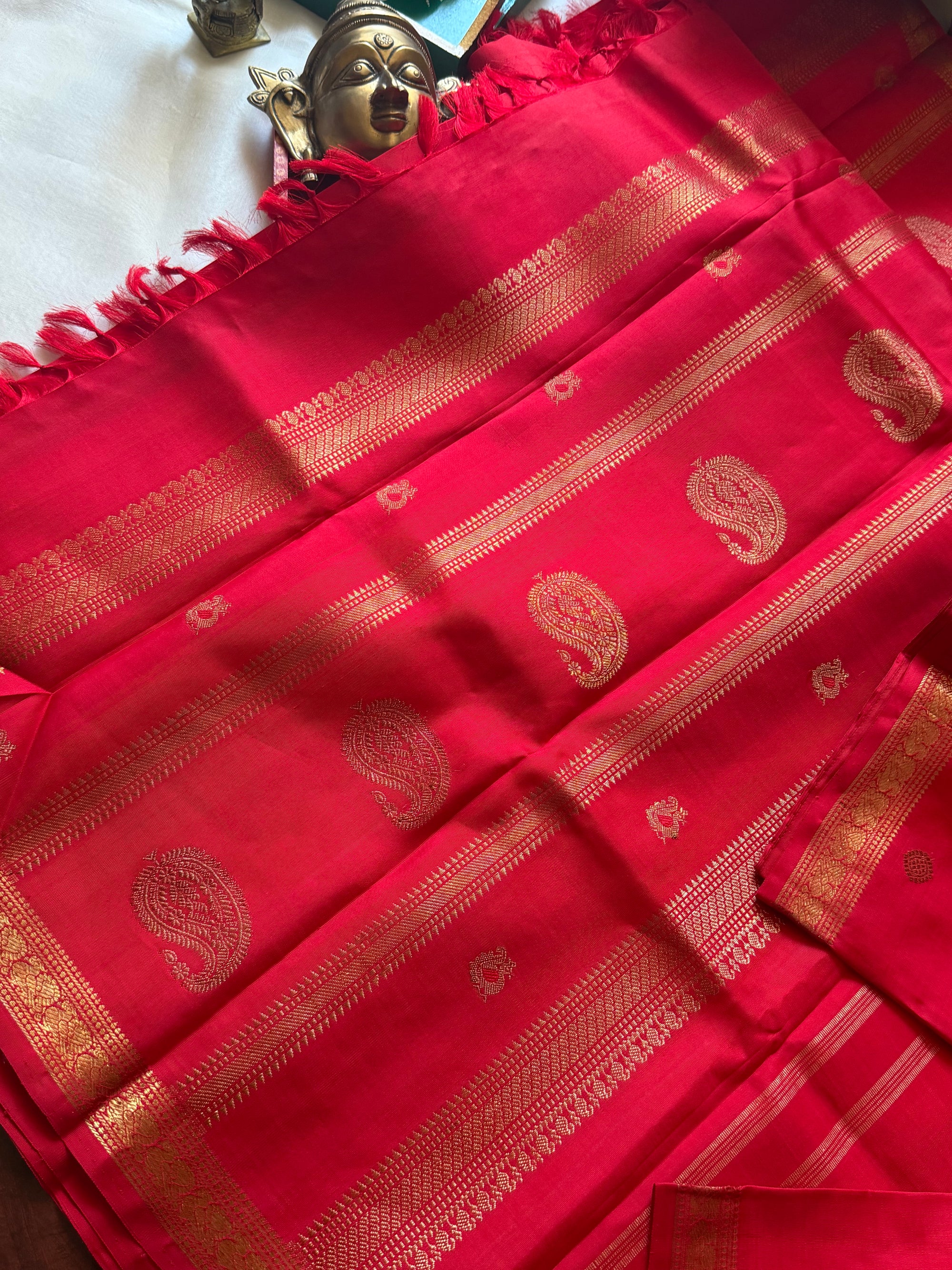 SWARA: Kanjivaram Silk (Scarlet Red)