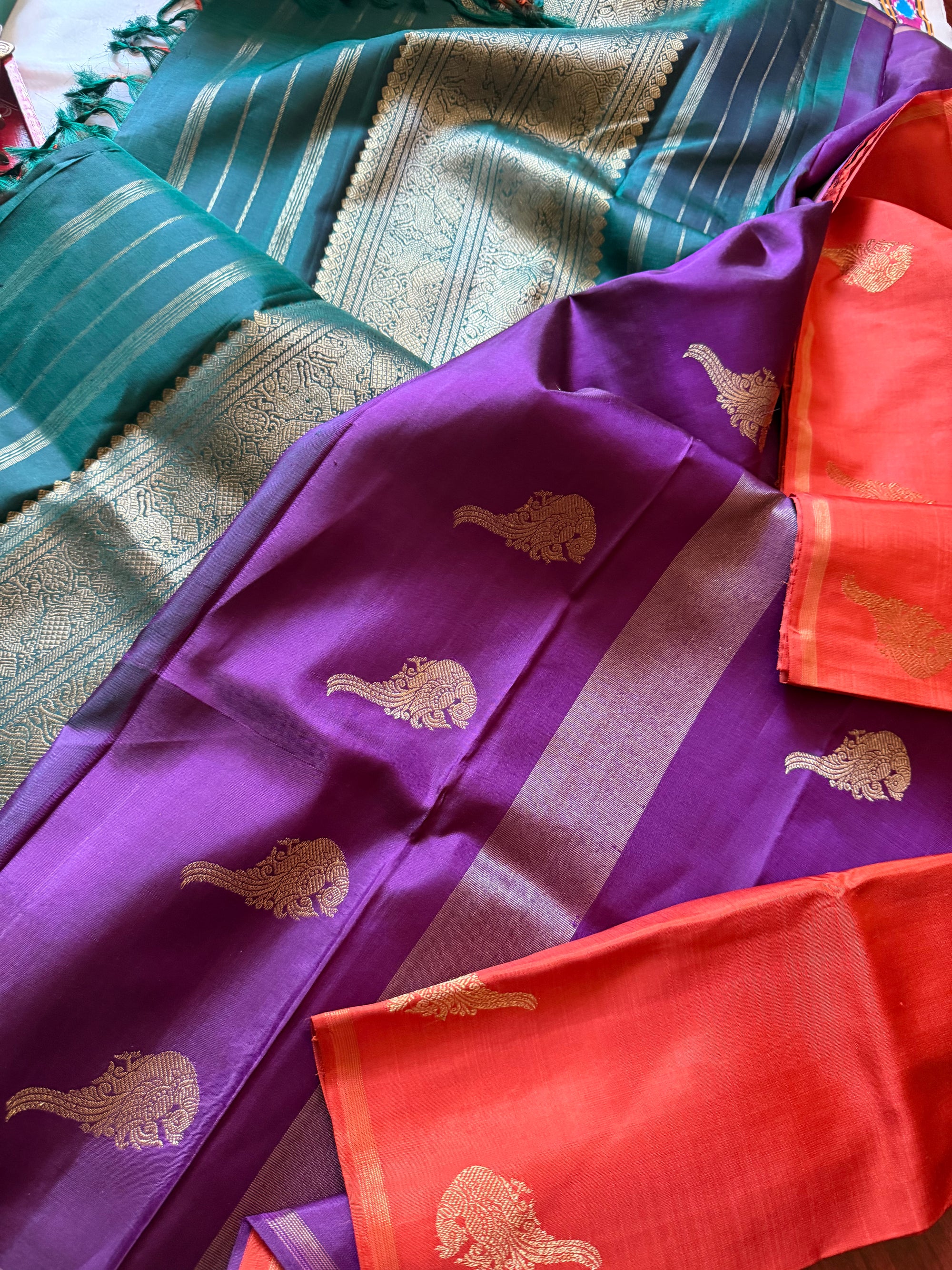 SWARA: Kanjivaram Silk (Two color pallu)