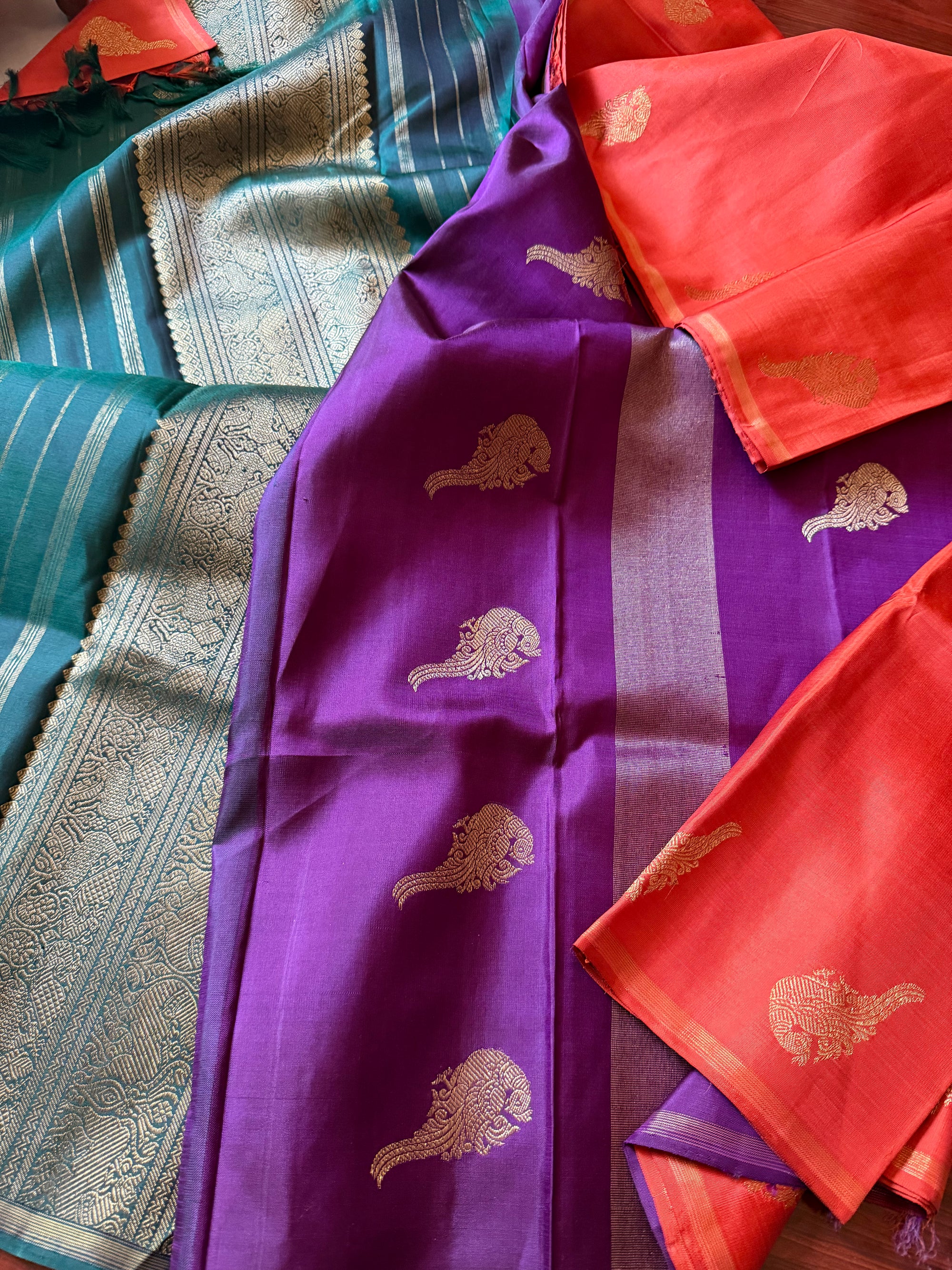 SWARA: Kanjivaram Silk (Two color pallu)
