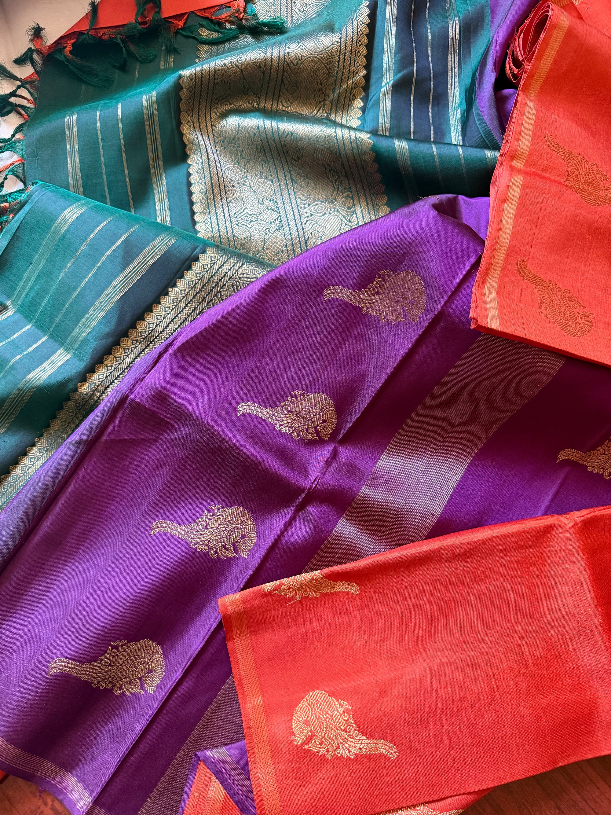 SWARA: Kanjivaram Silk (Two color pallu)