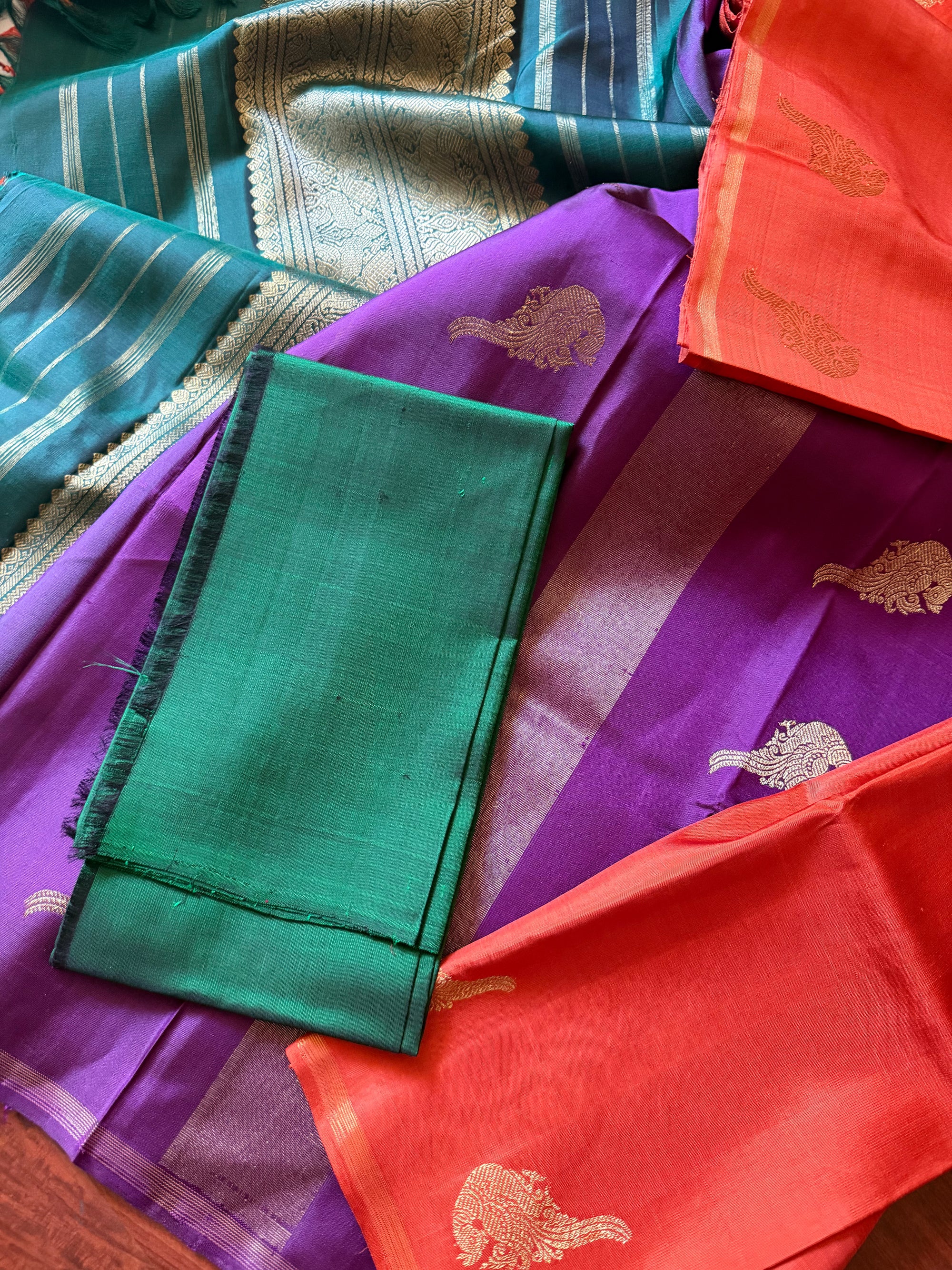 SWARA: Kanjivaram Silk (Two color pallu)