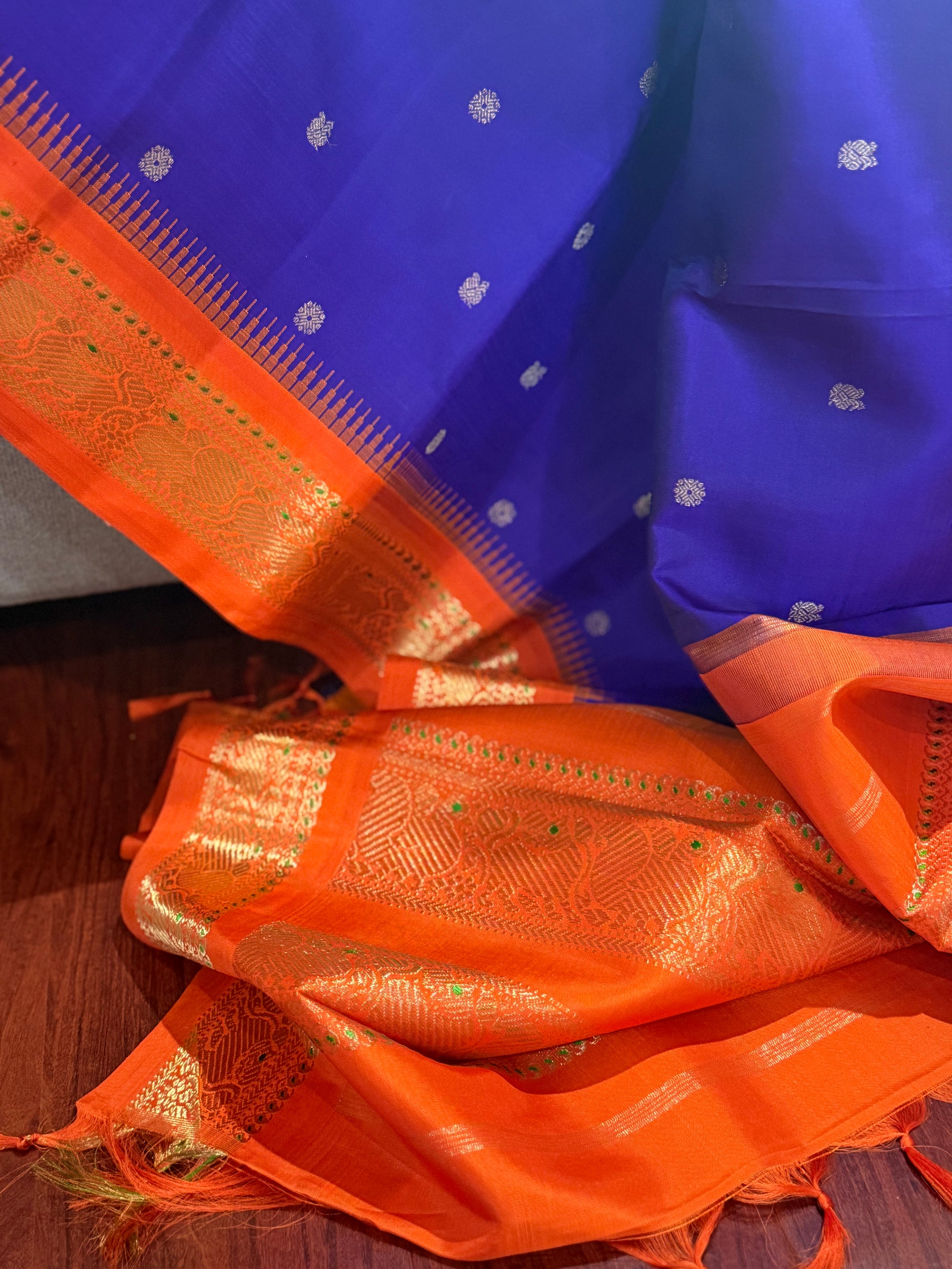 VINTAGE KANJIVARAM : INK BLue