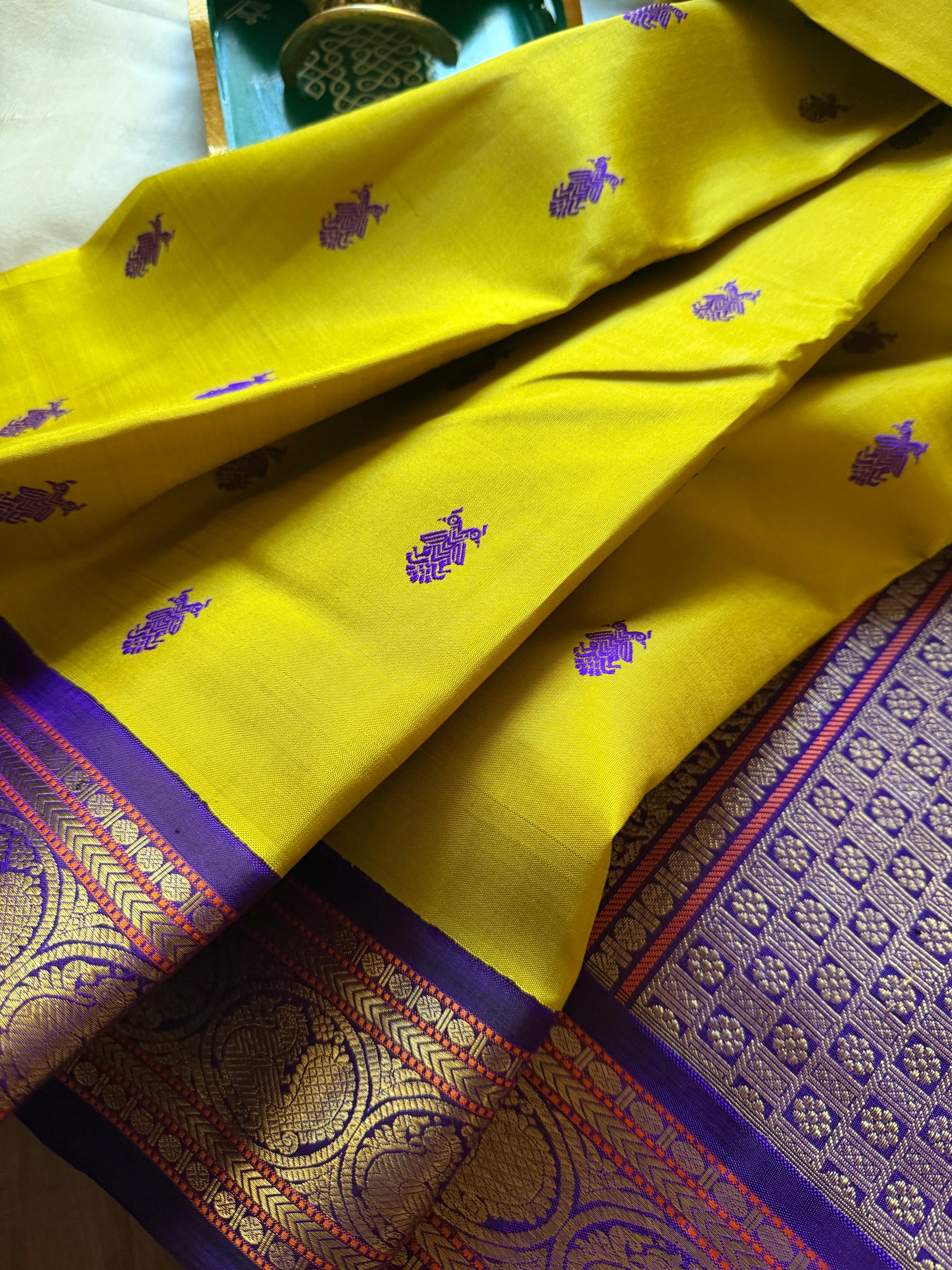 MYTHILI:  Sampanga &amp; Purple (Gandaberunda buttas)