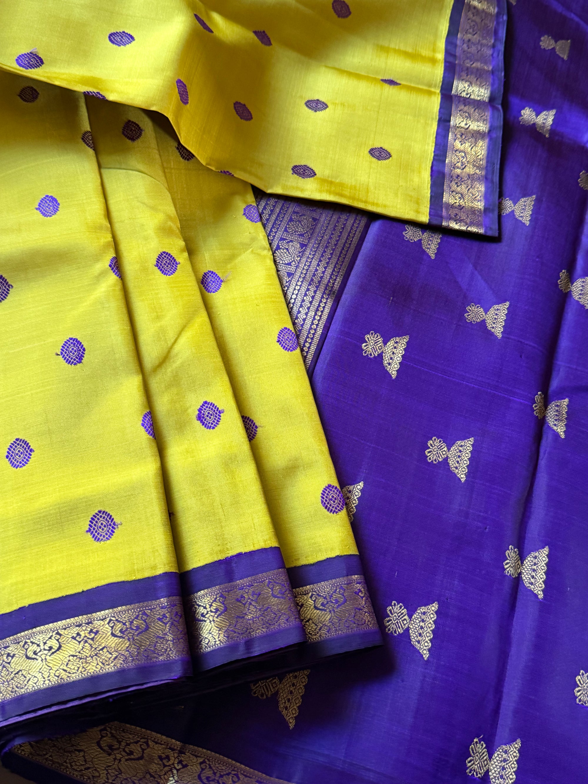 MYTHILI:  Sampanga &amp; Purple (Kamalam Buttas)