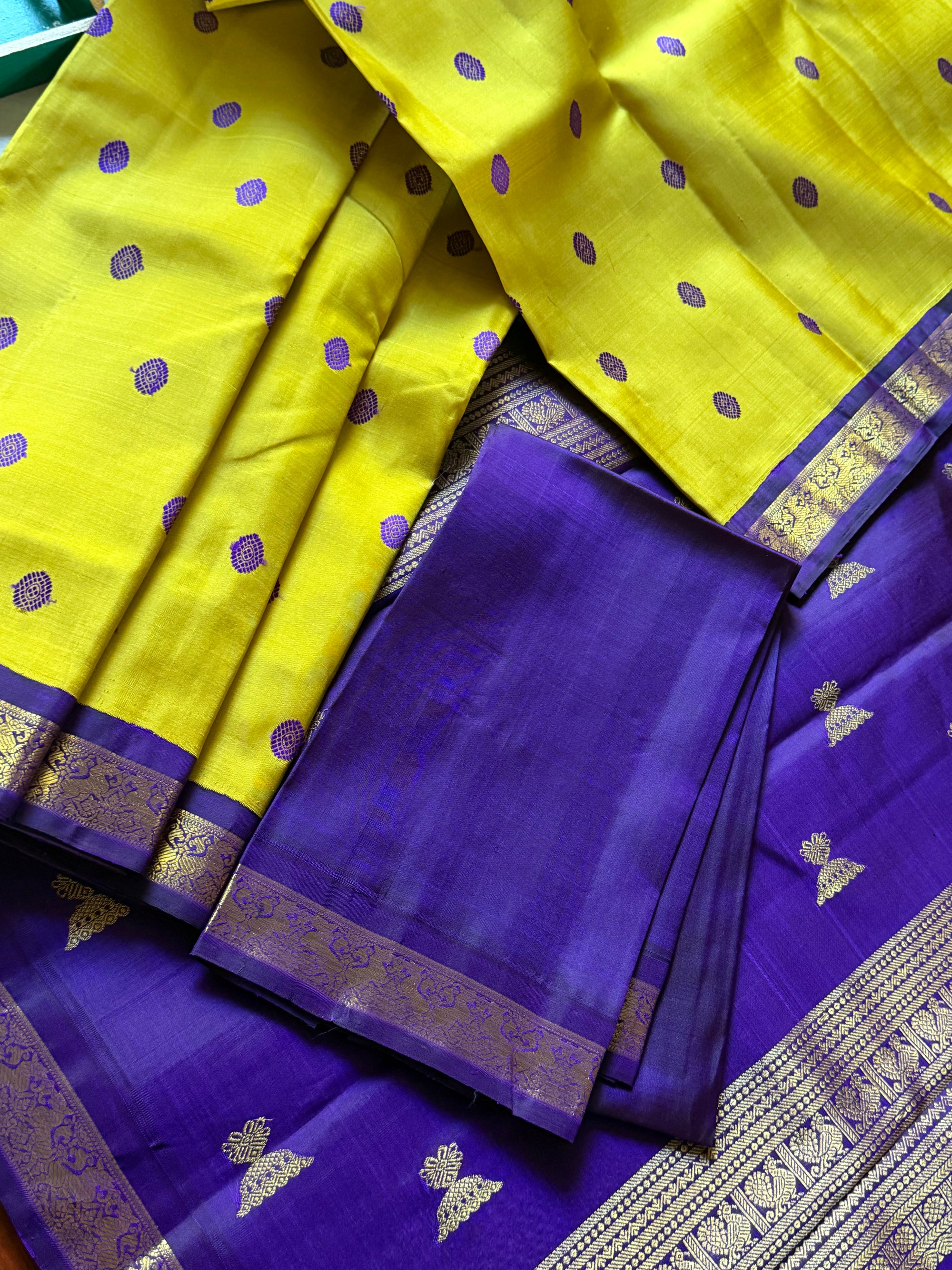 MYTHILI:  Sampanga &amp; Purple (Kamalam Buttas)