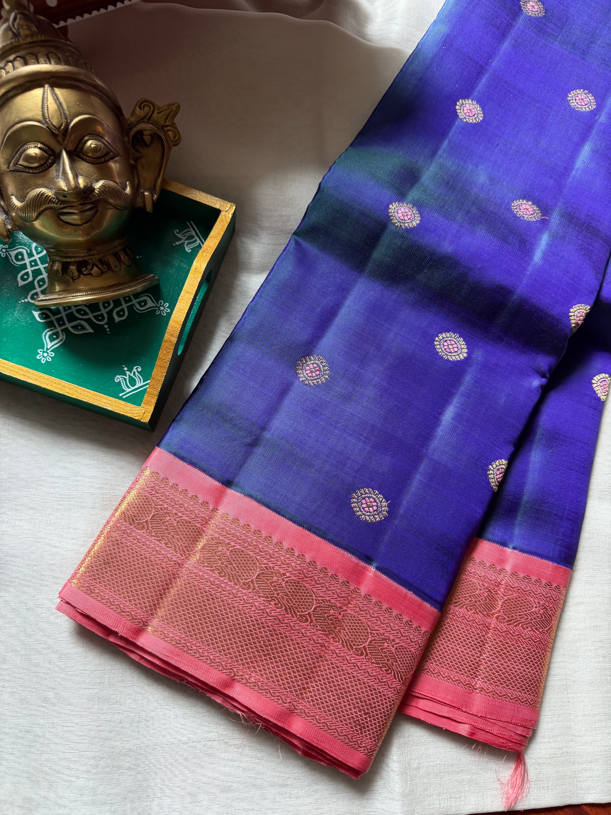 MYTHILI:  Meena Meets Mythili (Shot Green purple &amp; Dusty pink)