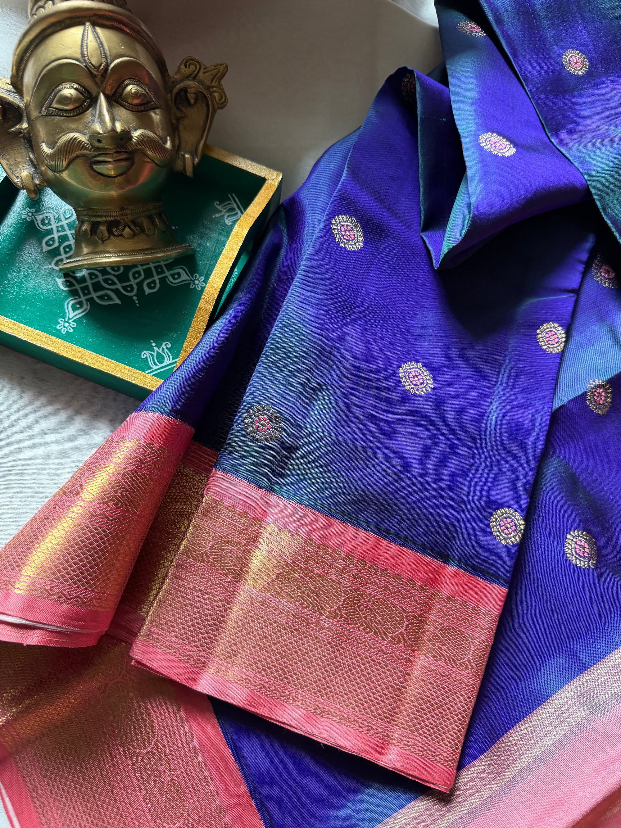 MYTHILI:  Meena Meets Mythili (Shot Green purple &amp; Dusty pink)