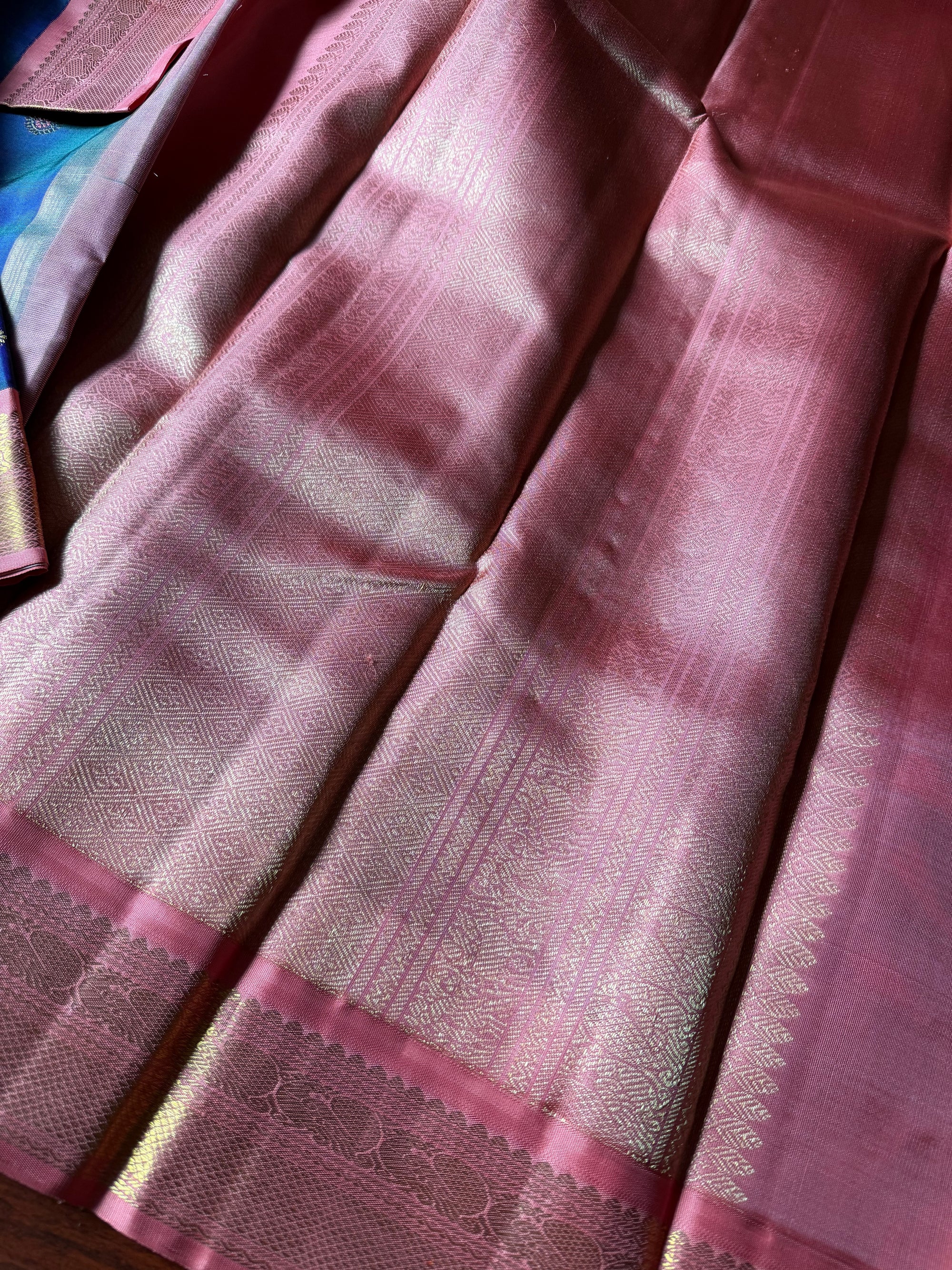 MYTHILI:  Meena Meets Mythili (Shot Green purple &amp; Dusty pink)
