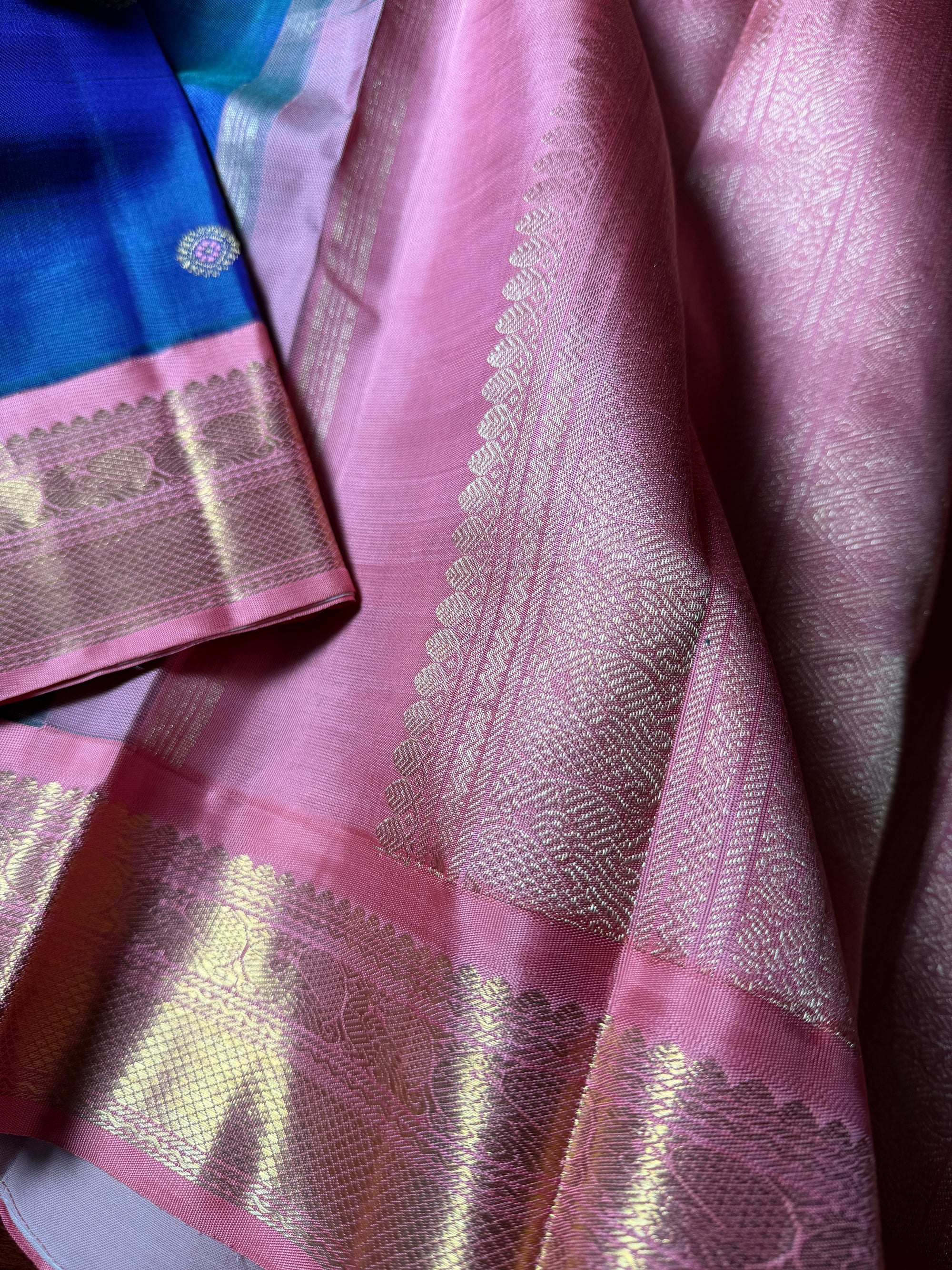 MYTHILI:  Meena Meets Mythili (Shot Green purple &amp; Dusty pink)