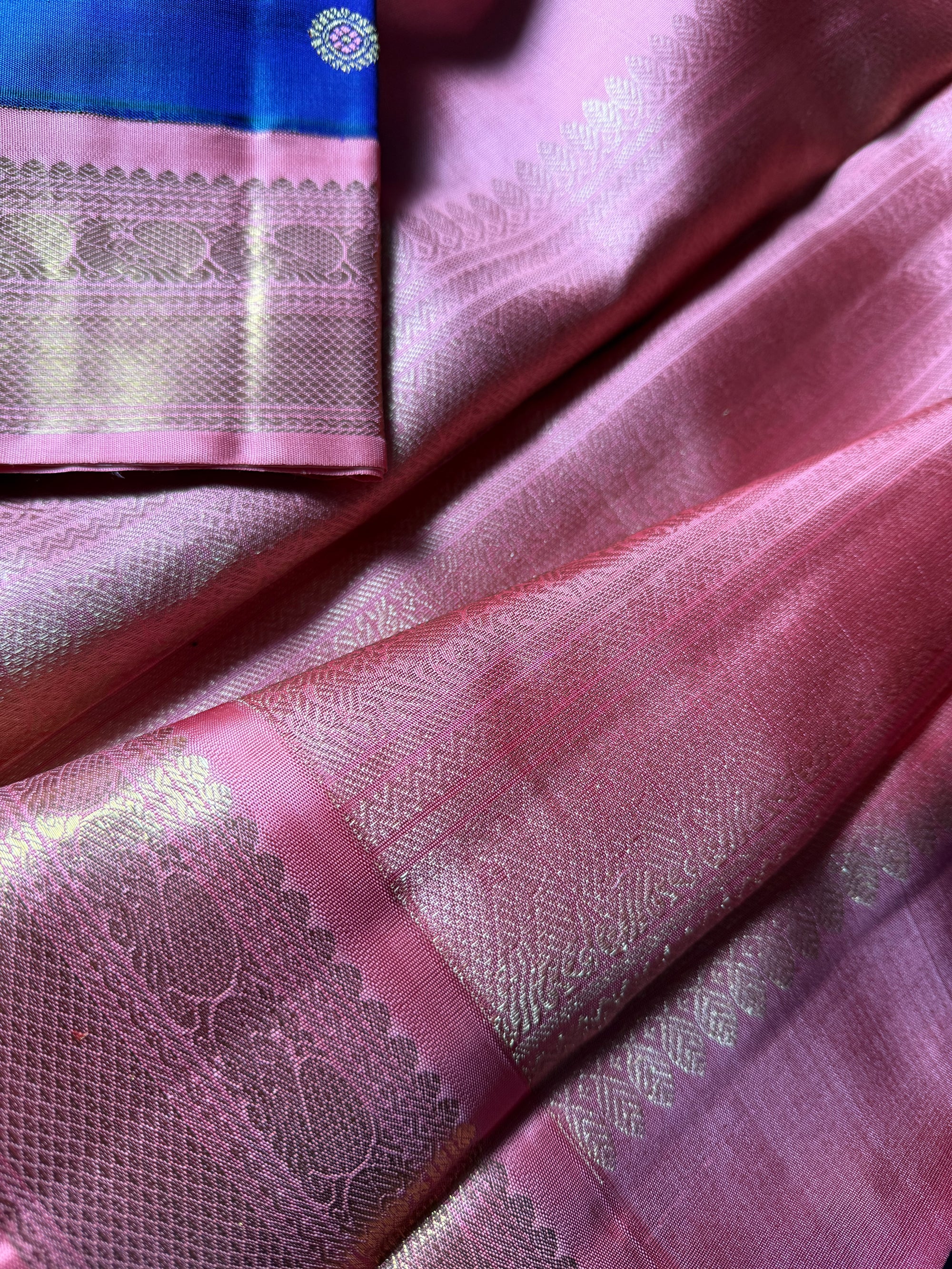 MYTHILI:  Meena Meets Mythili (Shot Green purple &amp; Dusty pink)