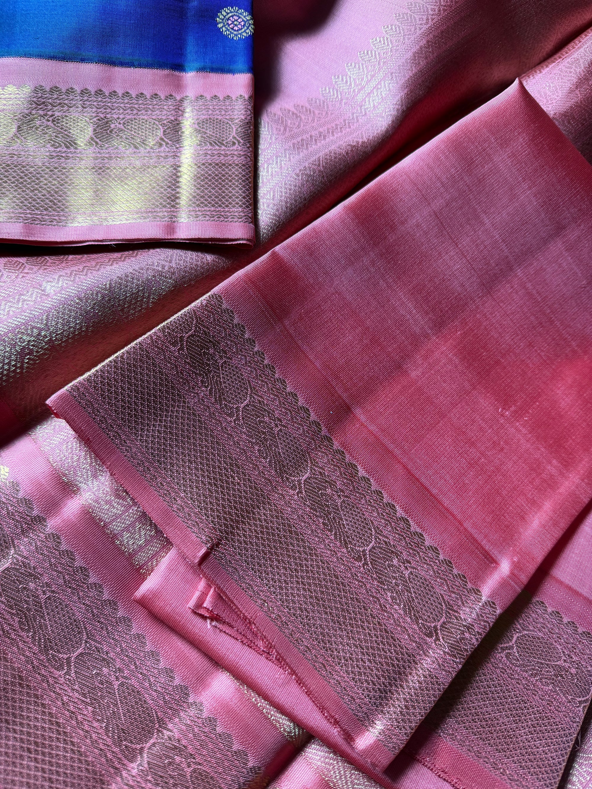 MYTHILI:  Meena Meets Mythili (Shot Green purple &amp; Dusty pink)