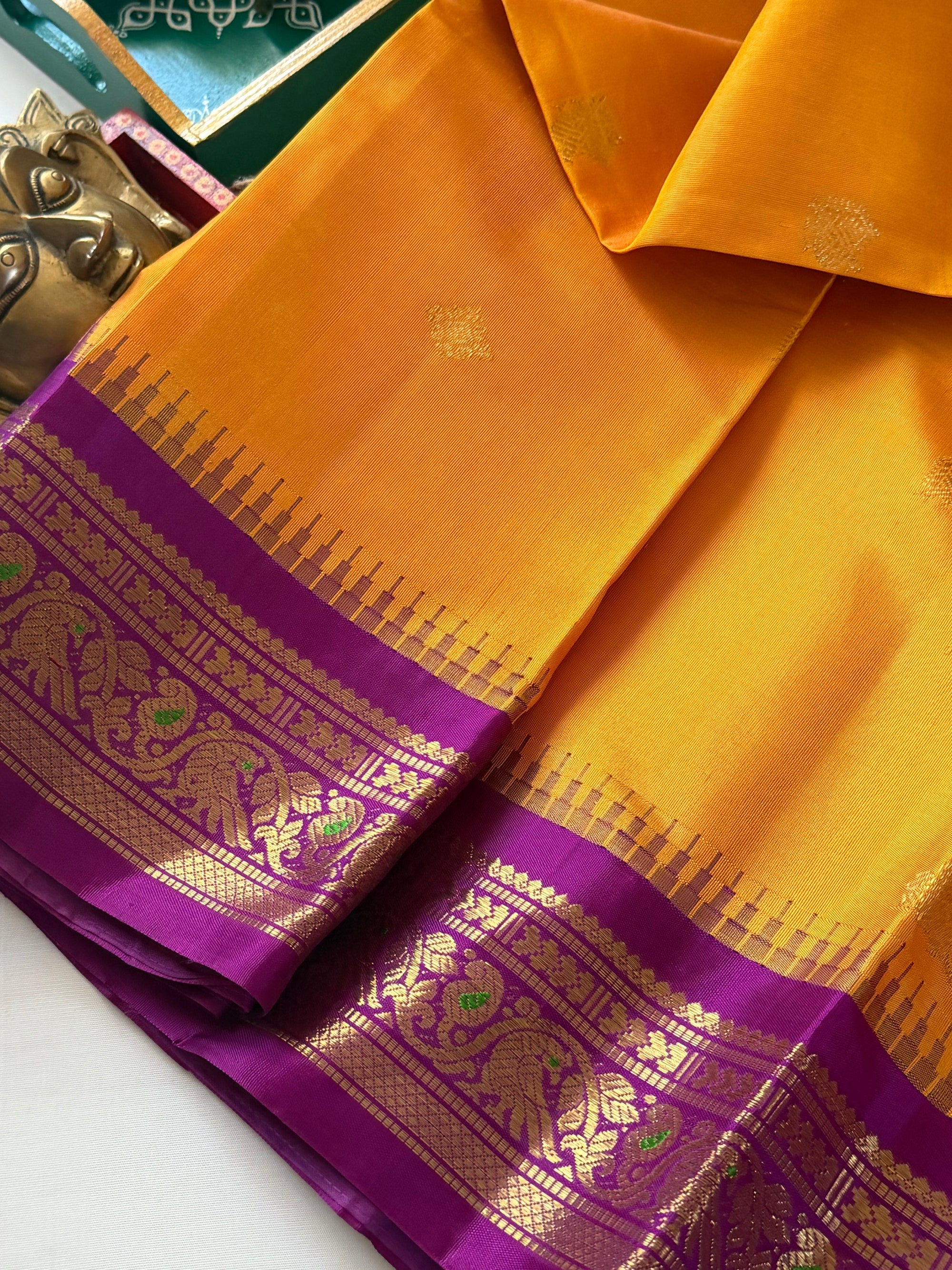MYTHILI:  Golden yellow Mustard &amp; Purple