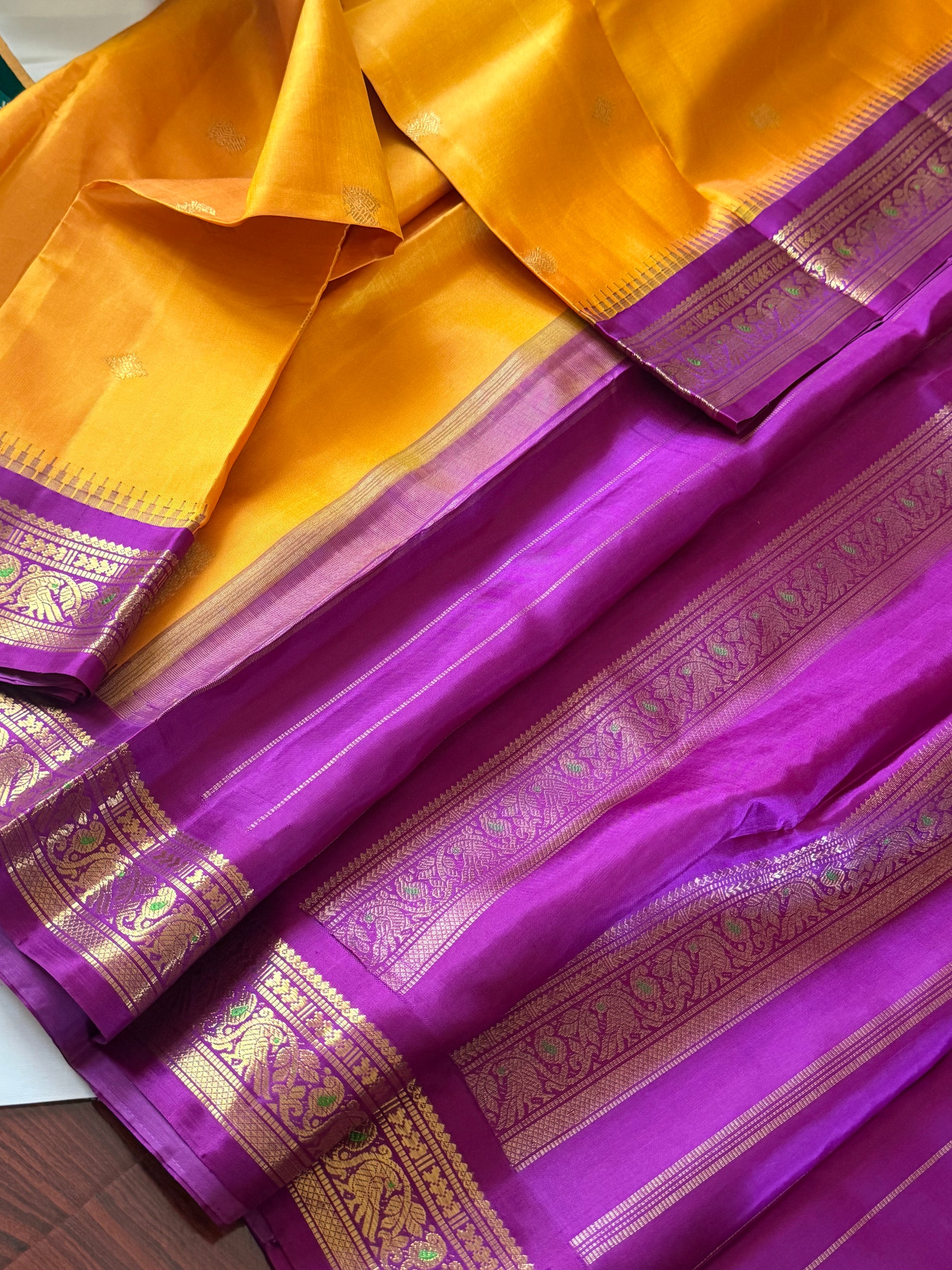 MYTHILI:  Golden yellow Mustard &amp; Purple