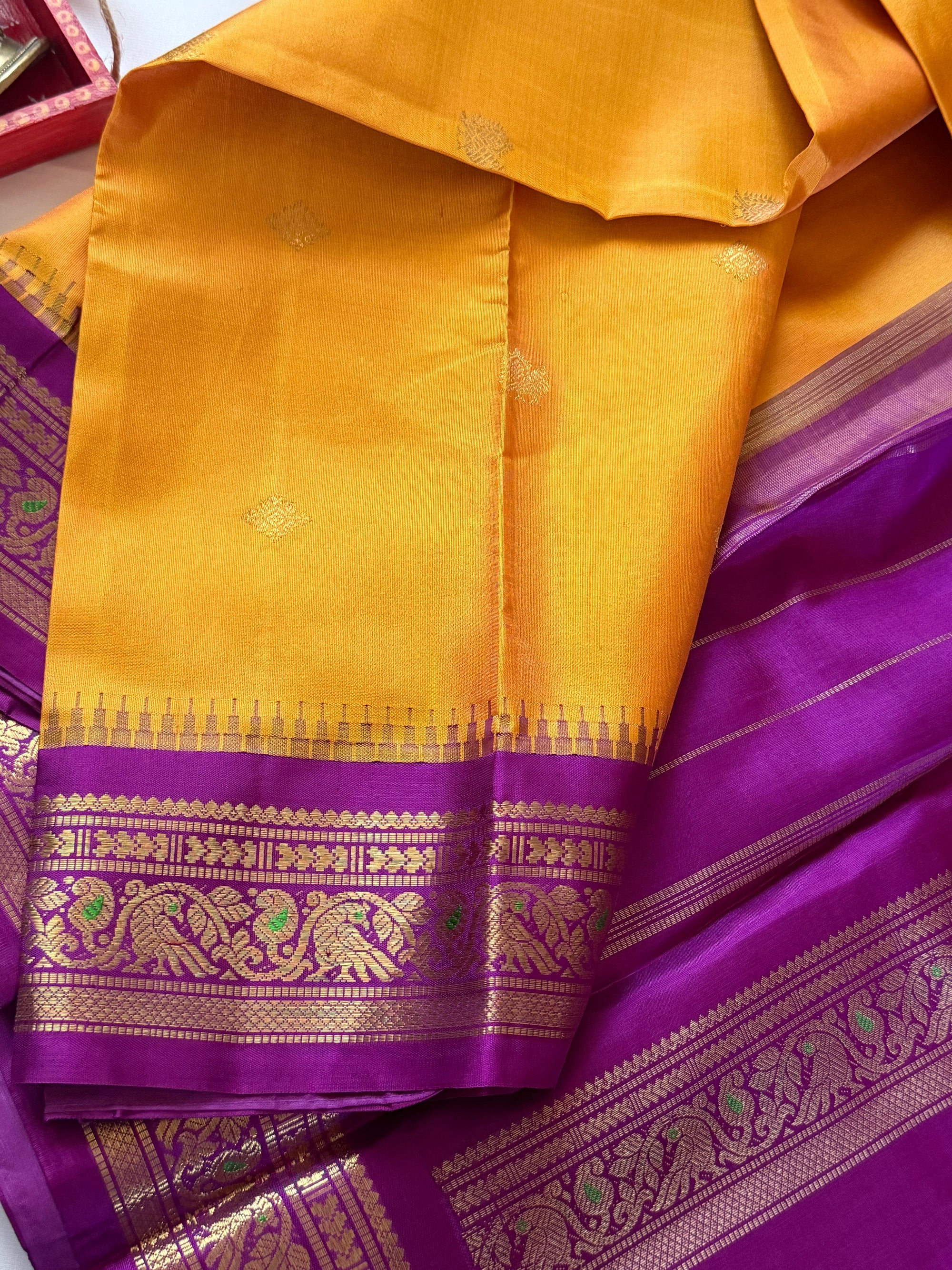 MYTHILI:  Golden yellow Mustard &amp; Purple