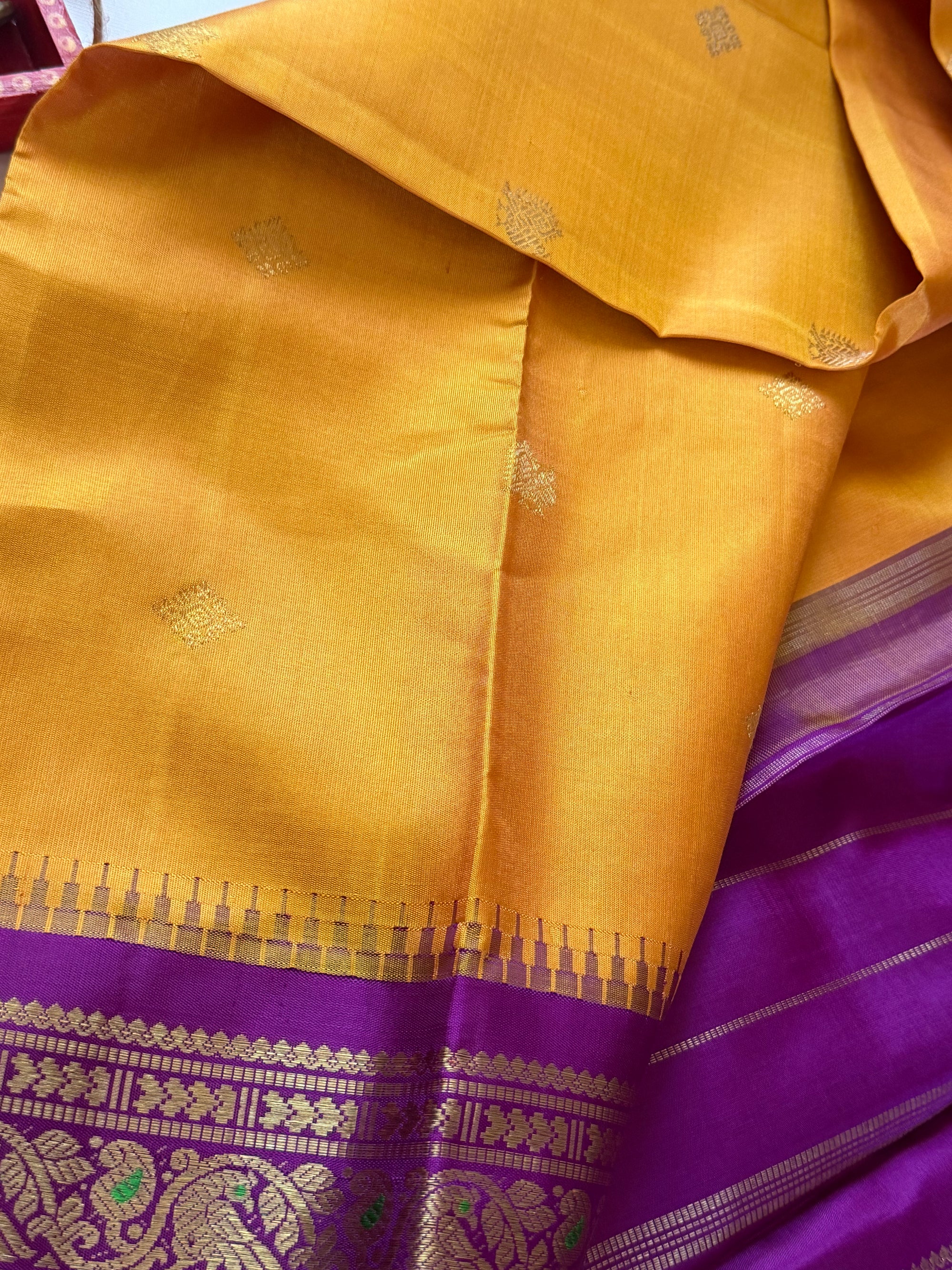 MYTHILI:  Golden yellow Mustard &amp; Purple