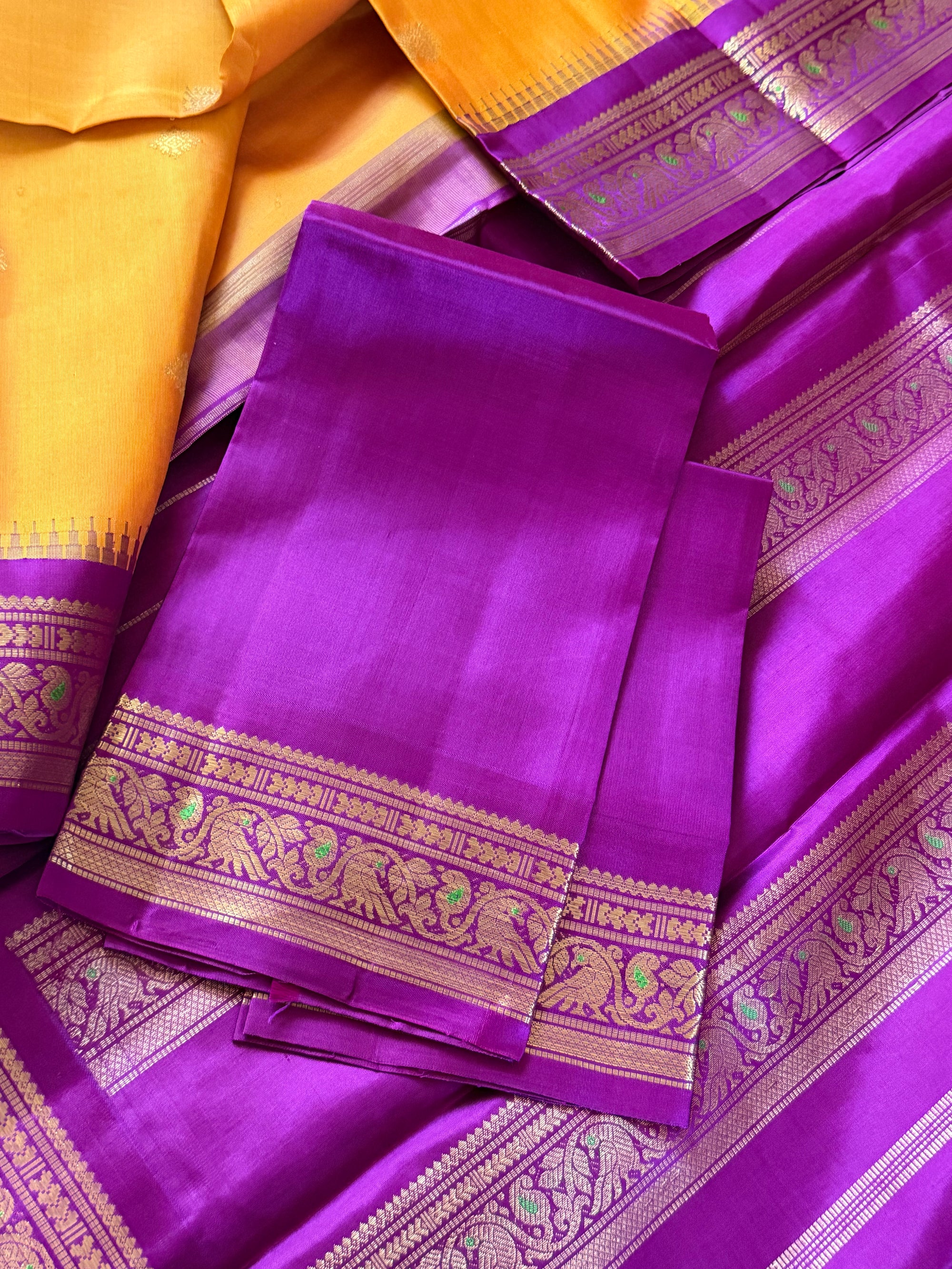 MYTHILI:  Golden yellow Mustard &amp; Purple