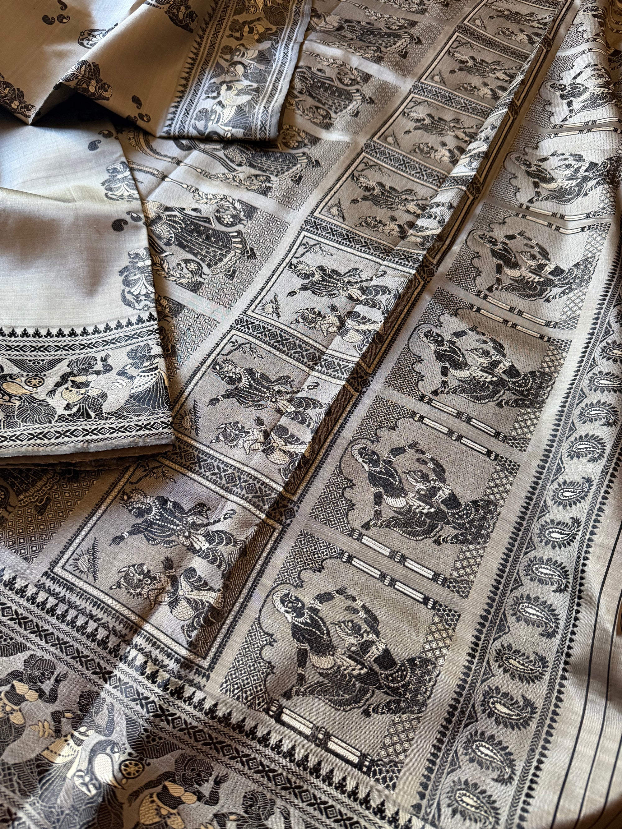 Baluchari Silk - Grey