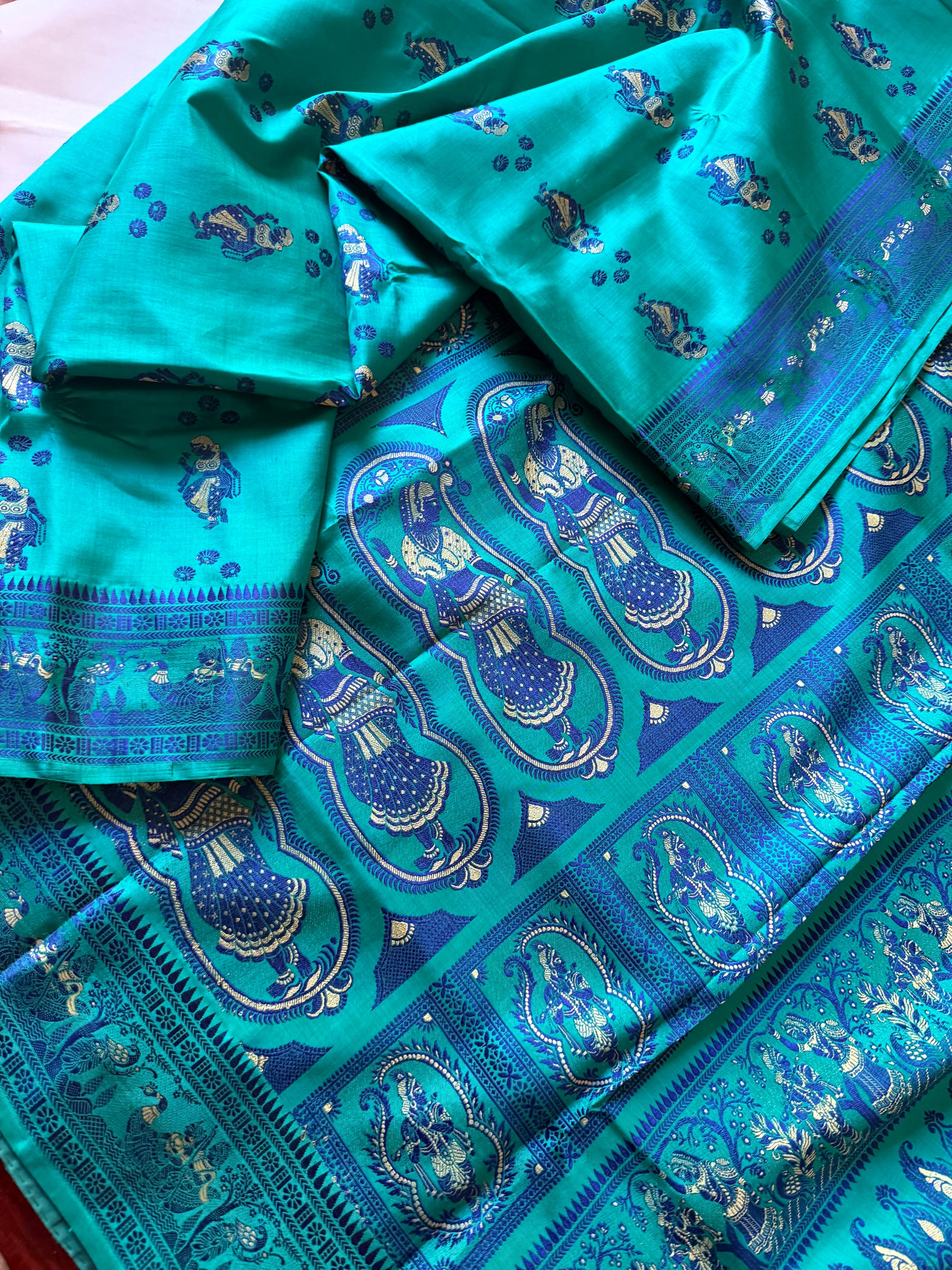 Baluchari Silk - Rama Green