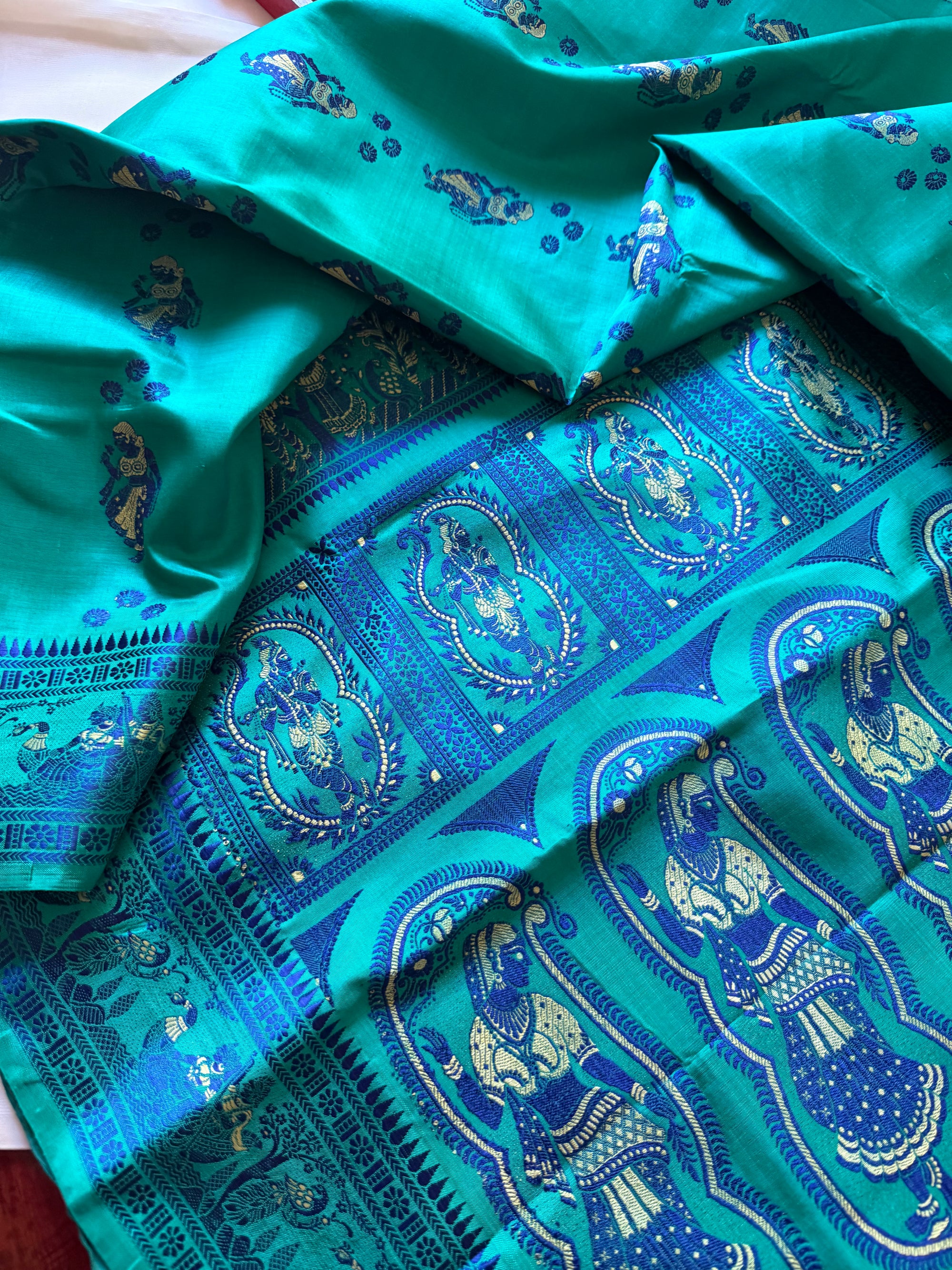 Baluchari Silk - Rama Green