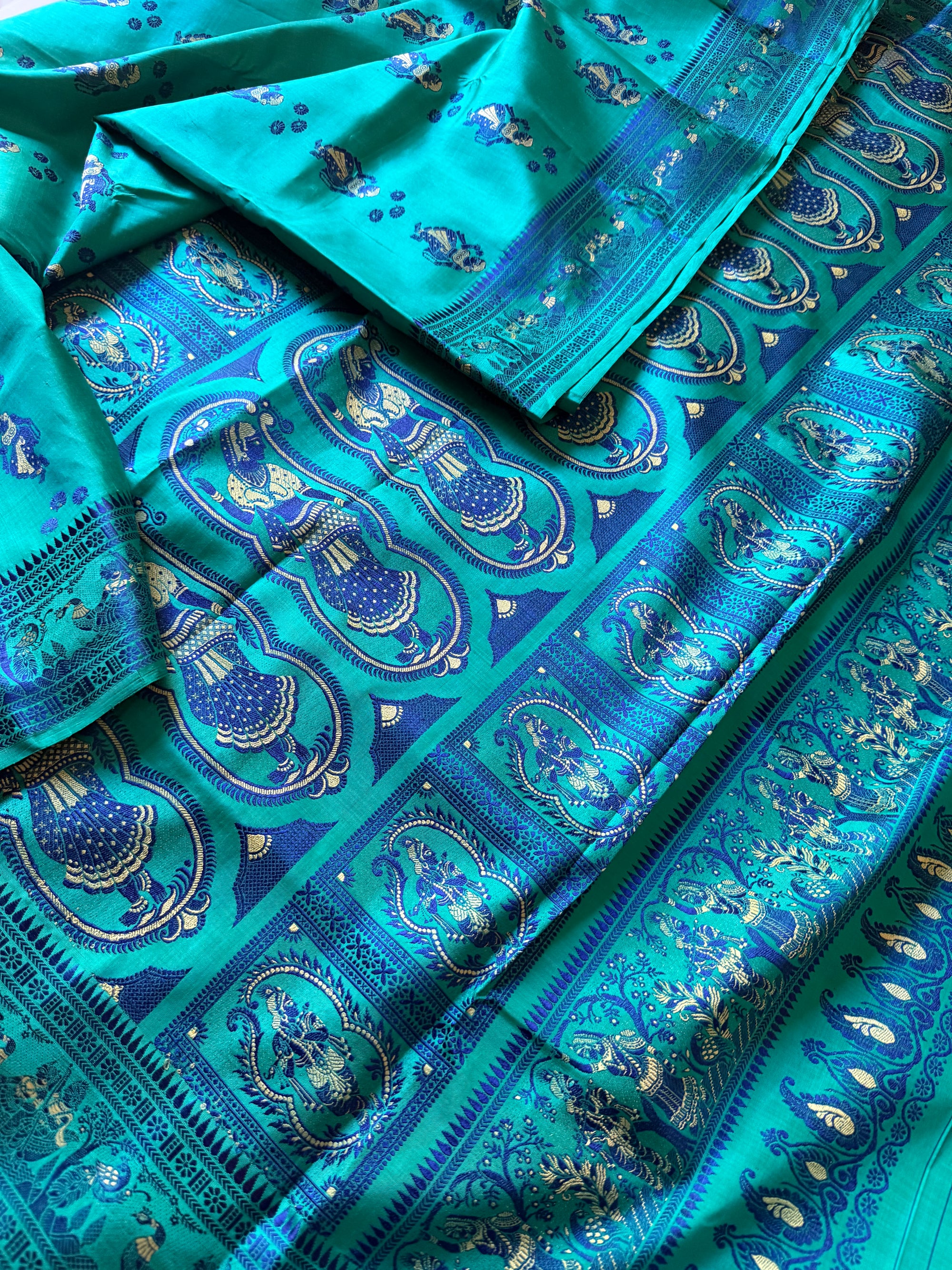 Baluchari Silk - Rama Green