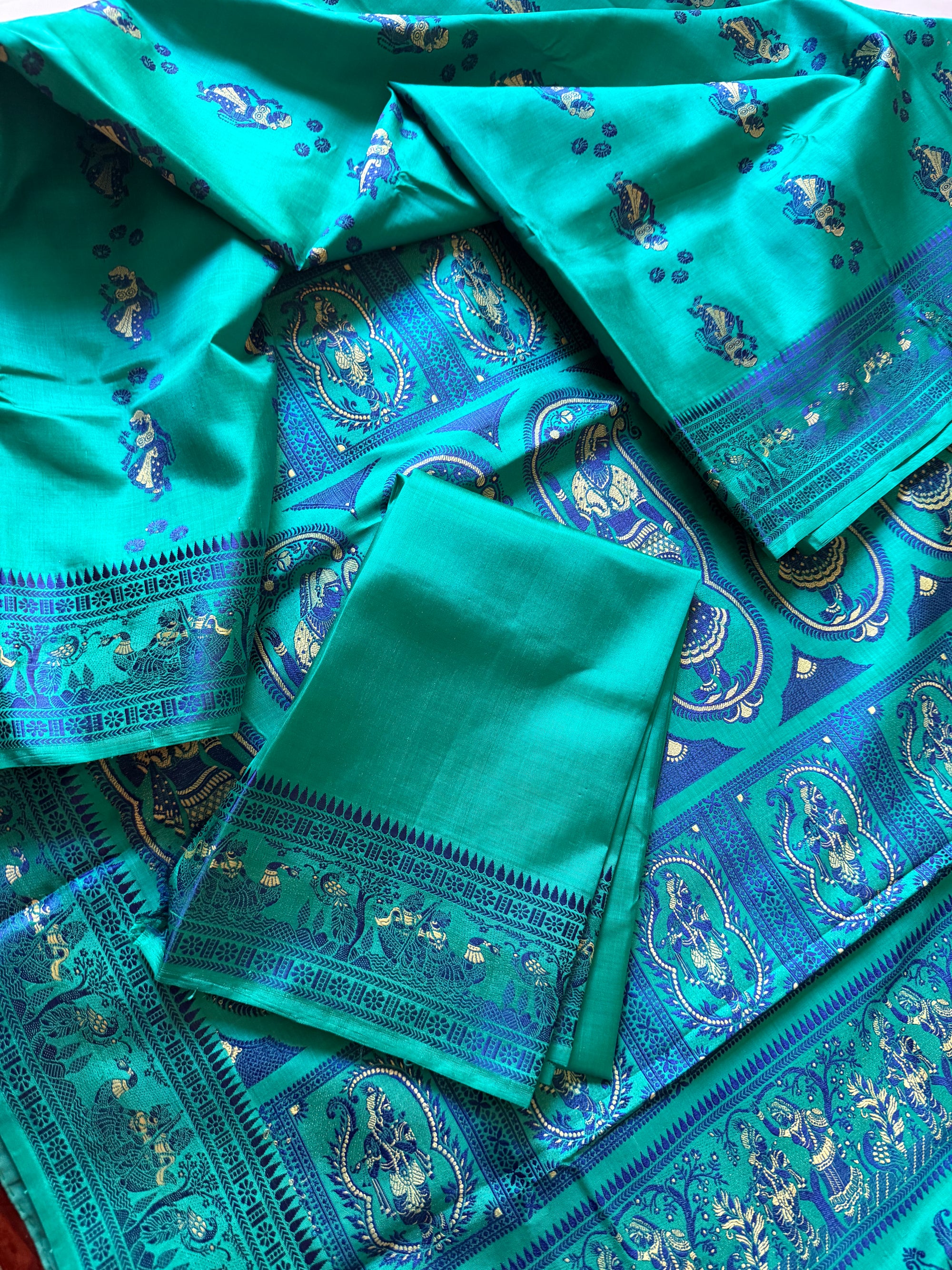 Baluchari Silk - Rama Green