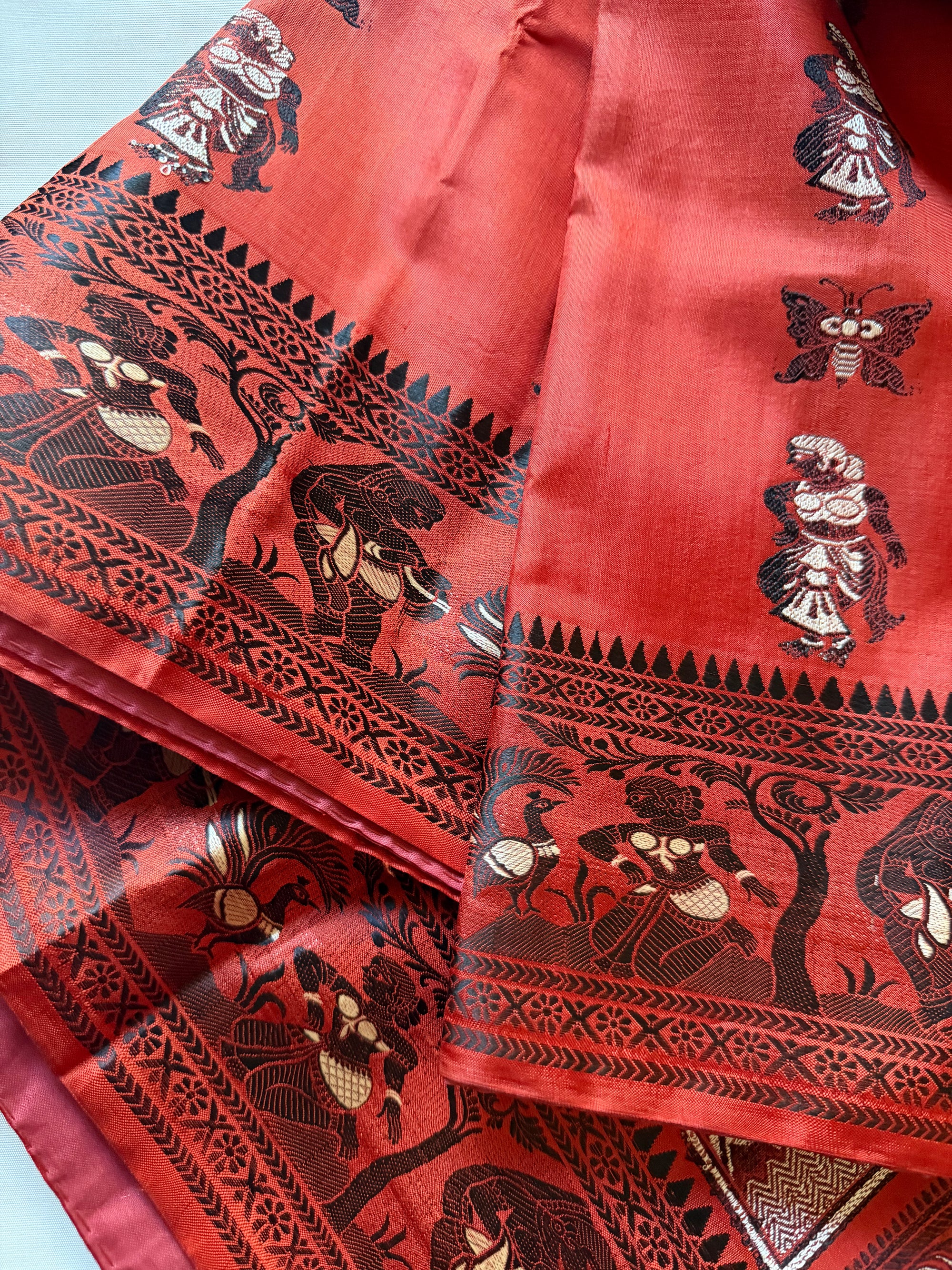 Baluchari Silk - Brick Rust